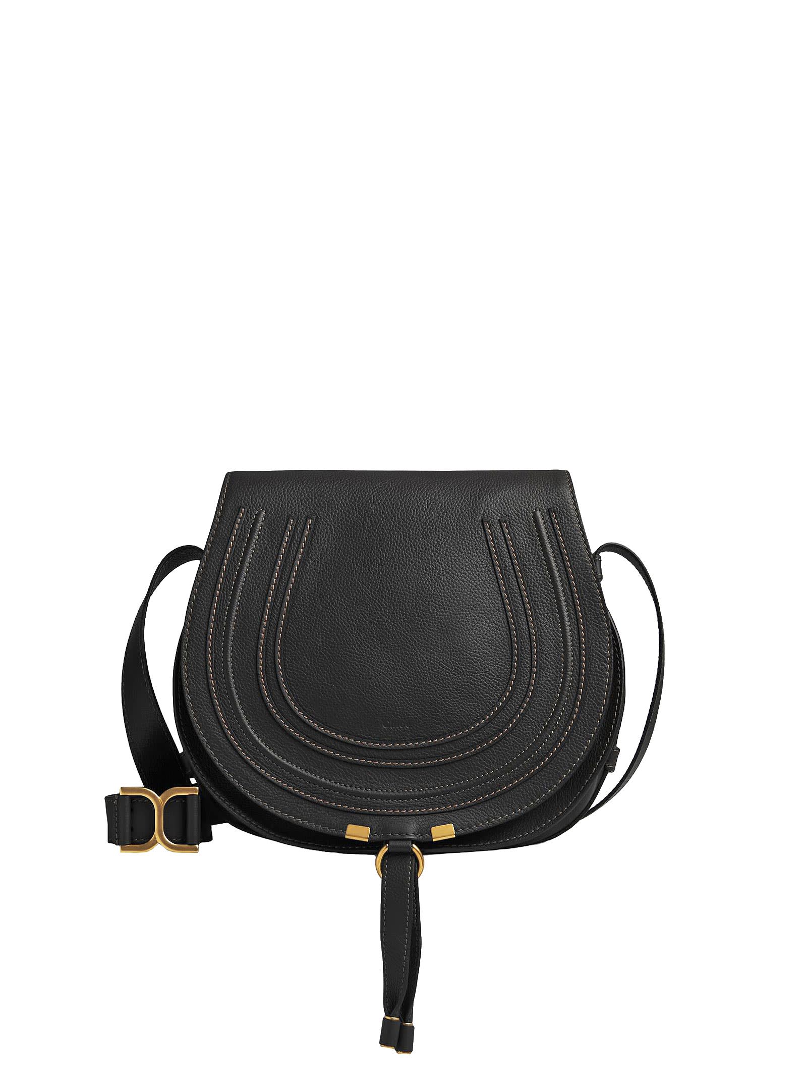 Click to view more detailed imagery on our partner's website Chloé Marcie Medium Shoulder Bag In Black