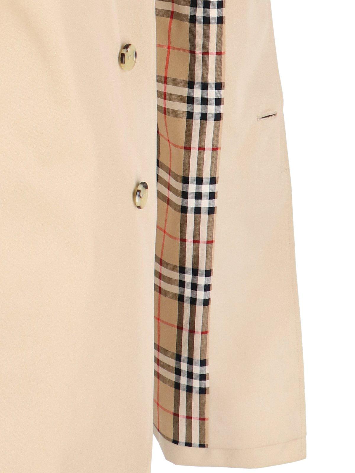 Shop Burberry Long Sleeved Trench Coat In Honey