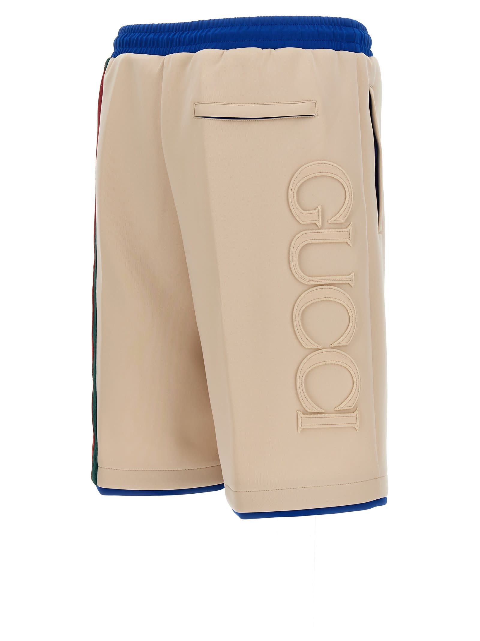 Gucci Techno Fabric Bermuda-shorts In Beige