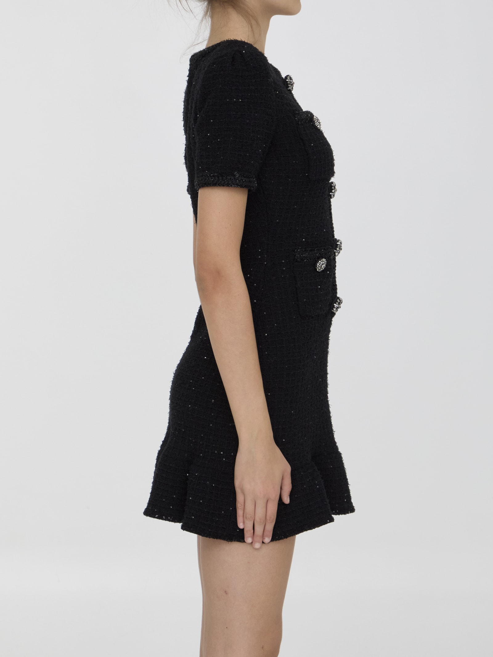 Shop Self-portrait Self Portrait Tweed Dress In Non Definito