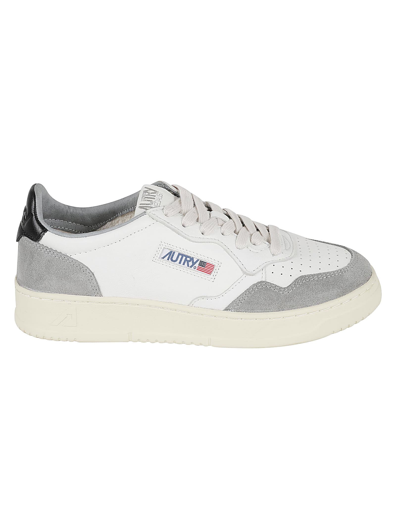 Shop Autry Medalist Low Sneakers In Grey/black