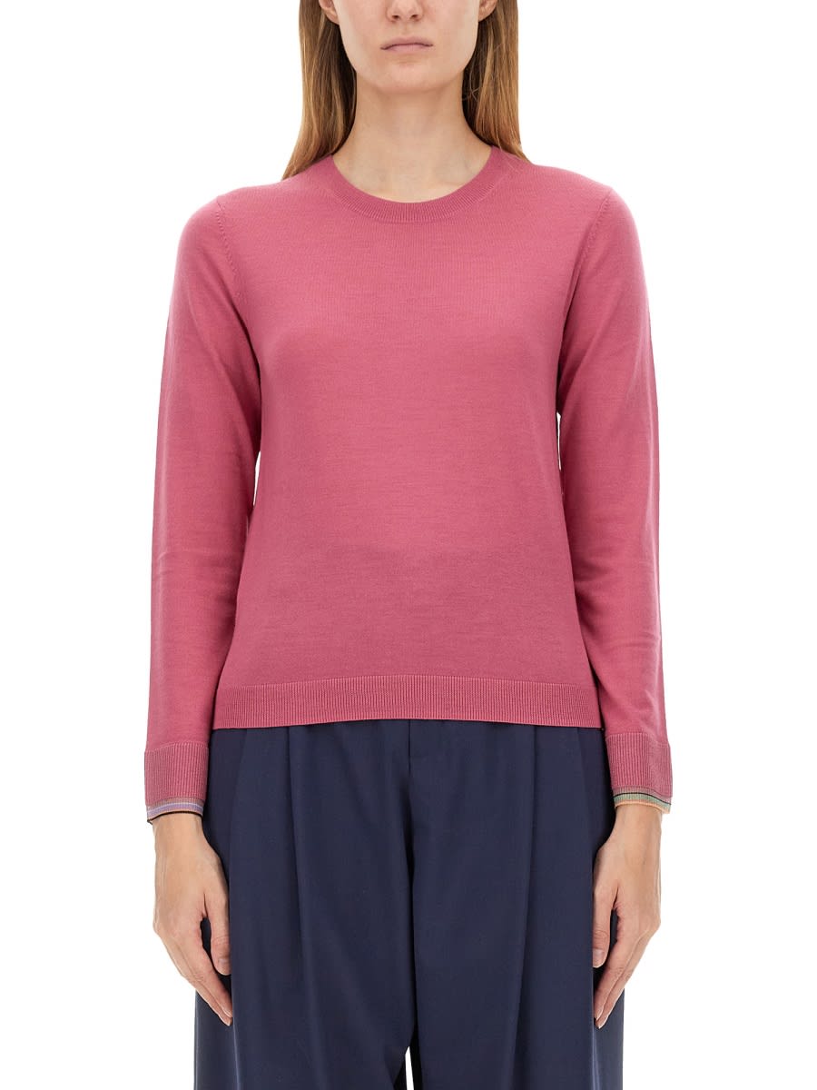 Shop Ps By Paul Smith Wool Jersey. In Pink