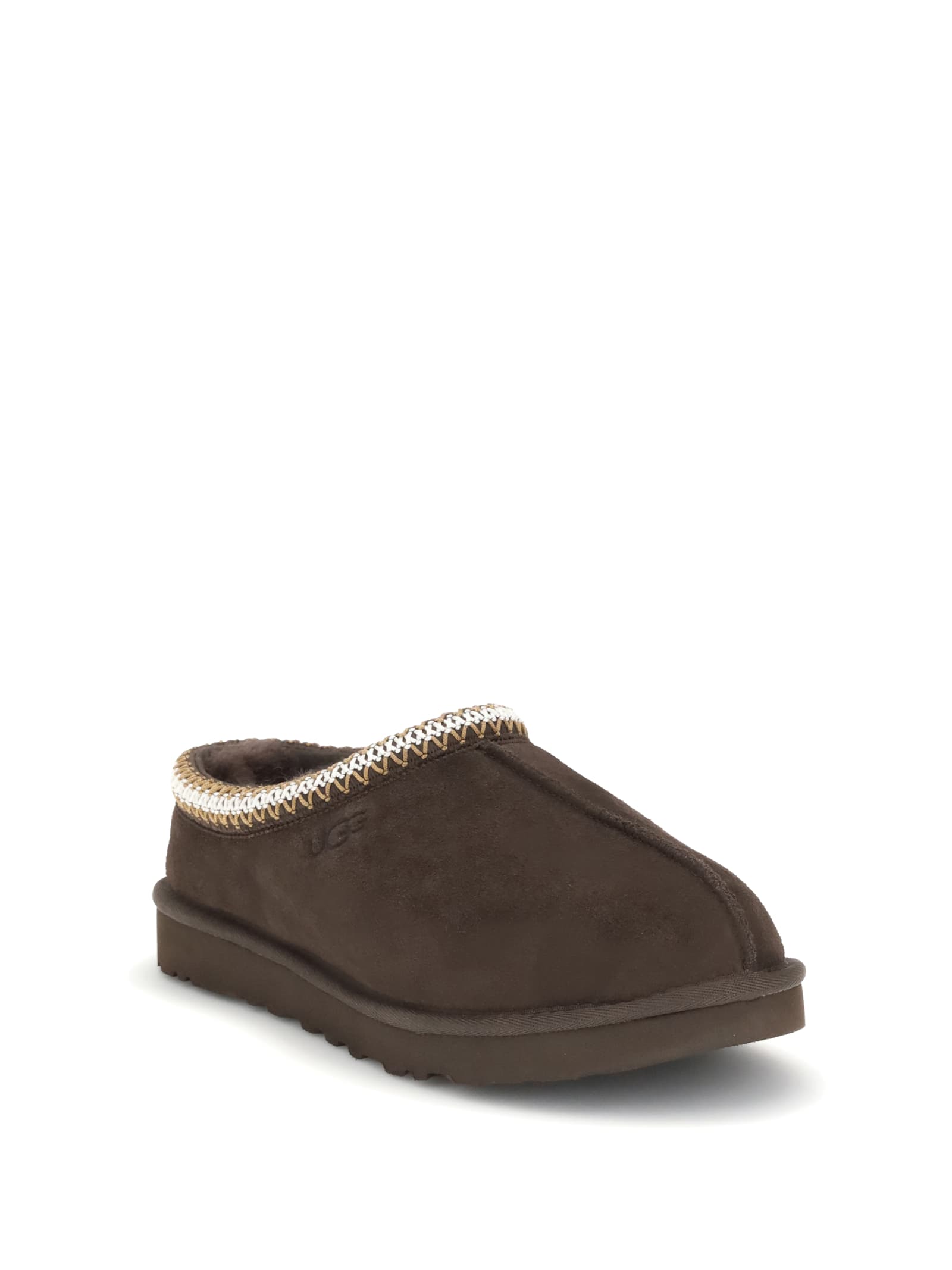 Ugg Suede Leather Slip-on Slipper With Plush Interior In Brown