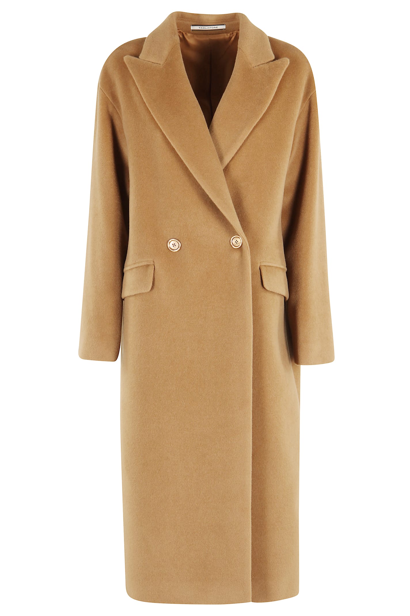Tagliatore Linden Double-breasted Coat In Brown