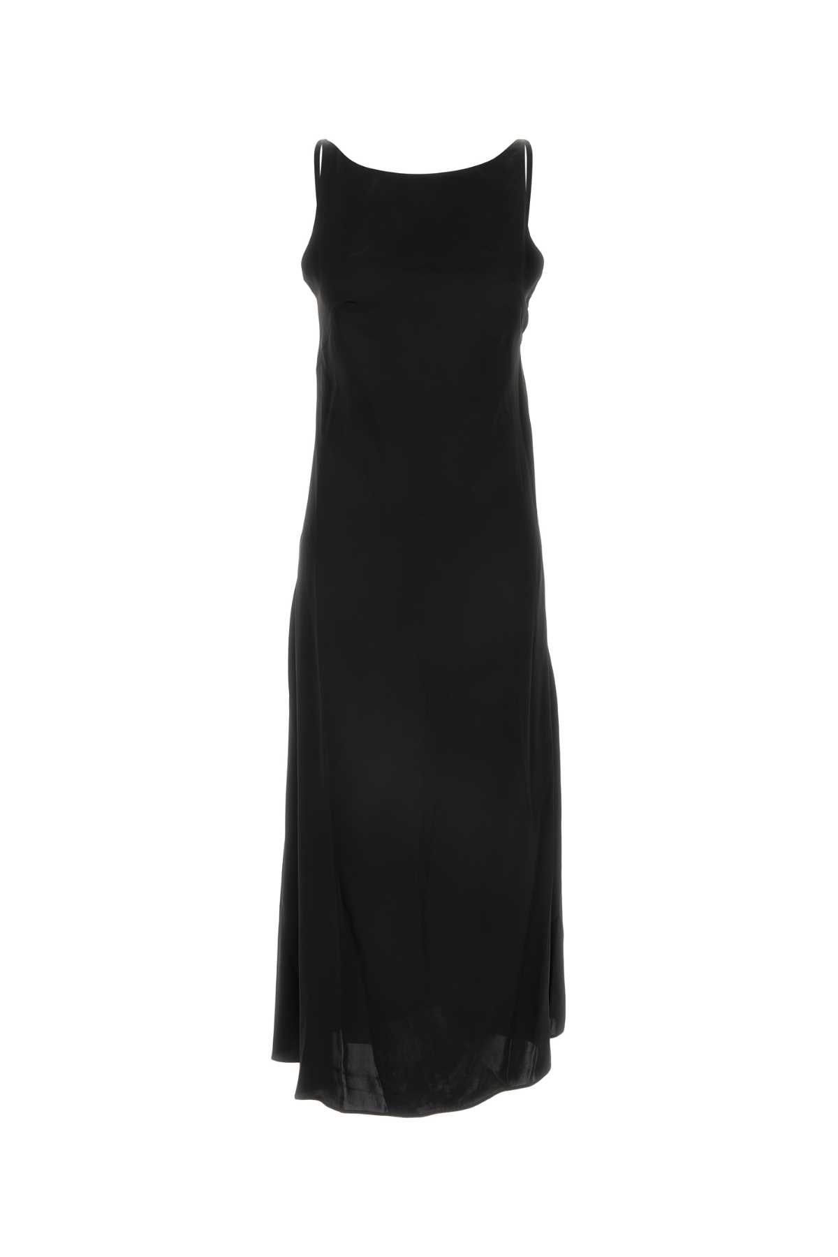 Shop Apc Black Satin Junia Dress In Noir