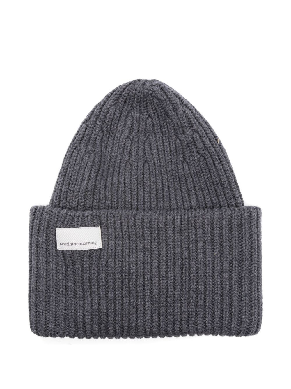 Nine In The Morning Ribbed Wool Beanie In Gray