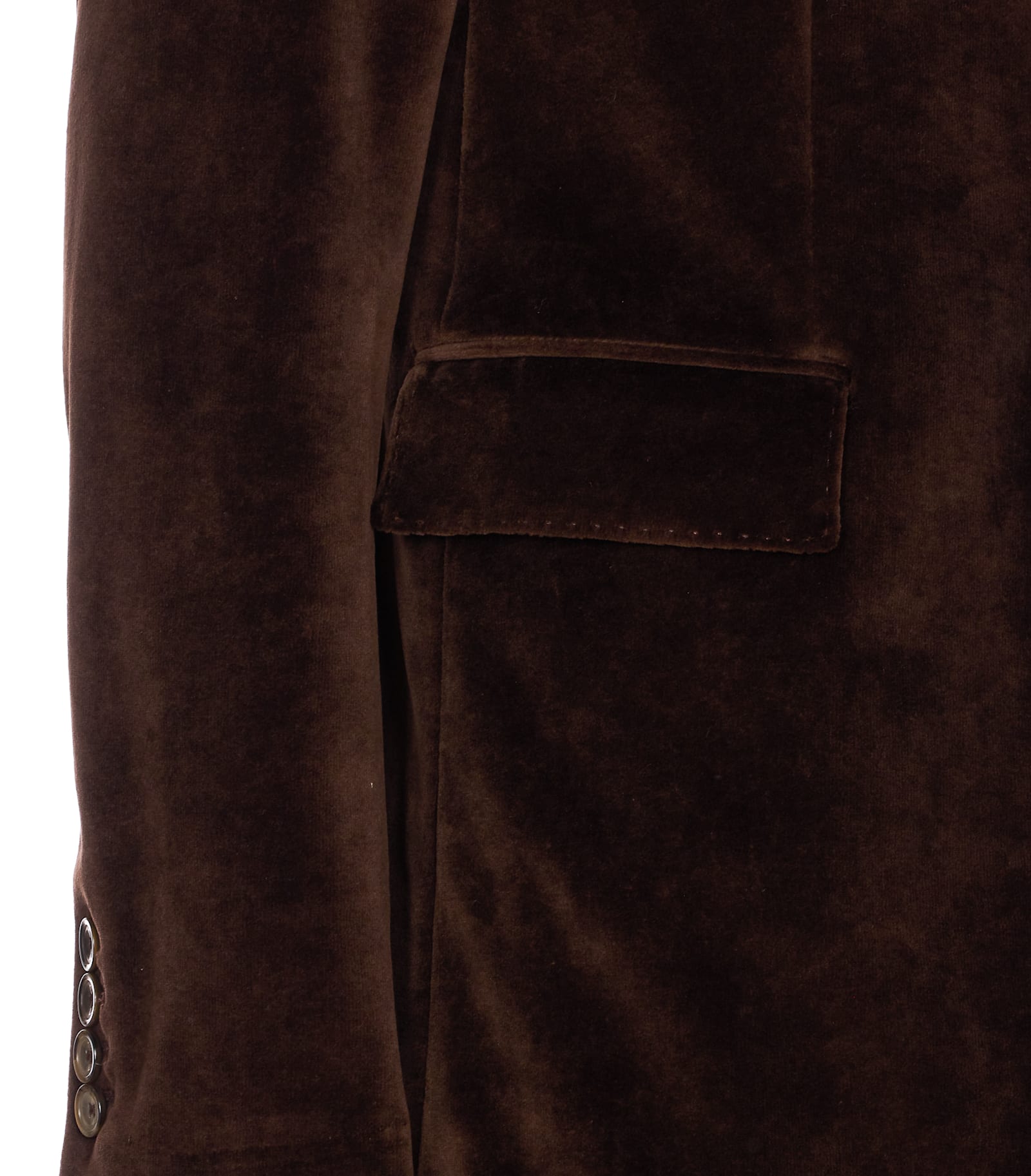 Circolo 1901 Velvet Effect V-neckline Jacket In Brown