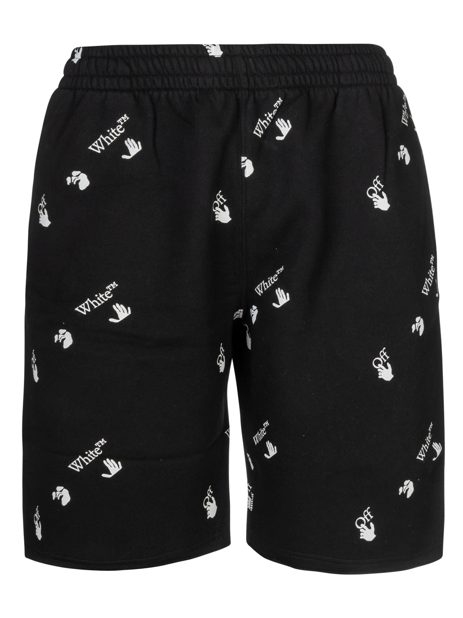 OFF-WHITE OW ALL-OVER TRACK SHORTS,OMCI006R21FLE003 1001 BLACK WHITE
