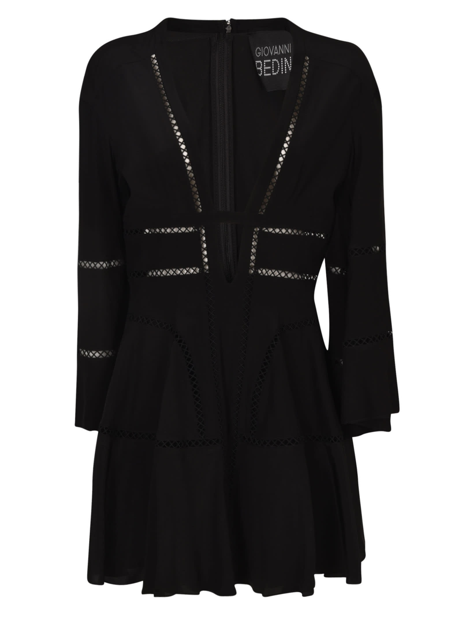 Giovanni Bedin Long-sleeved Short Dress In Black