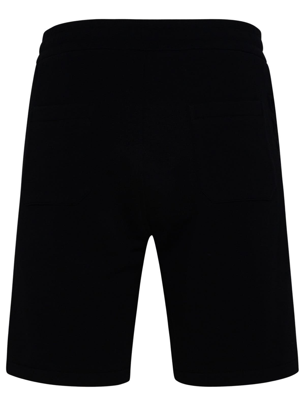 Shop Balmain Black Cotton Bermuda Shorts