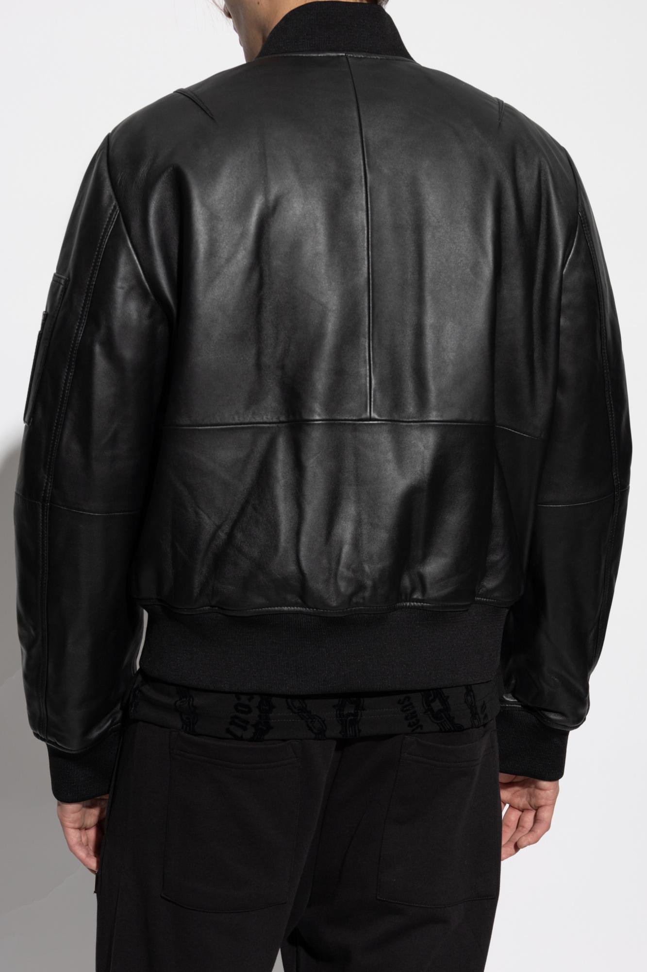 Shop Versace Jeans Couture Jacket With Logo In Black