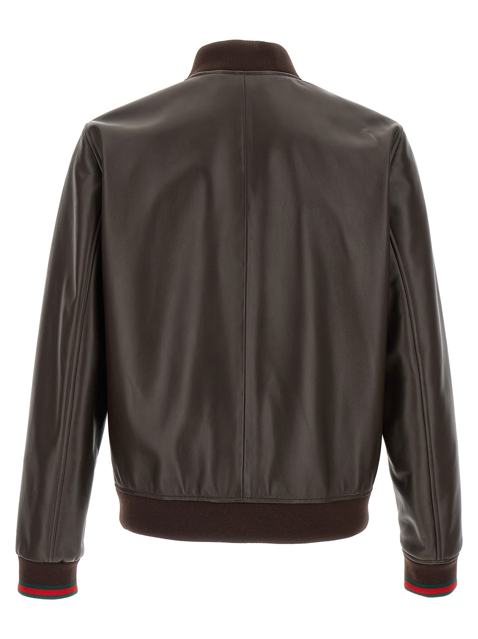 Gucci Web Tape Bomber Jacket In Brown