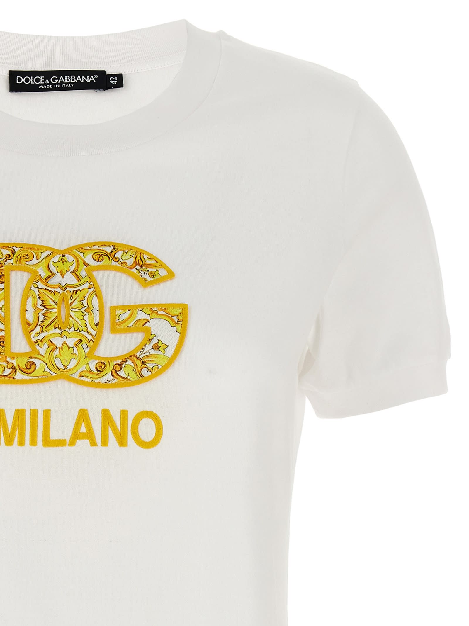 Shop Dolce & Gabbana Patch Logo T-shirt In White