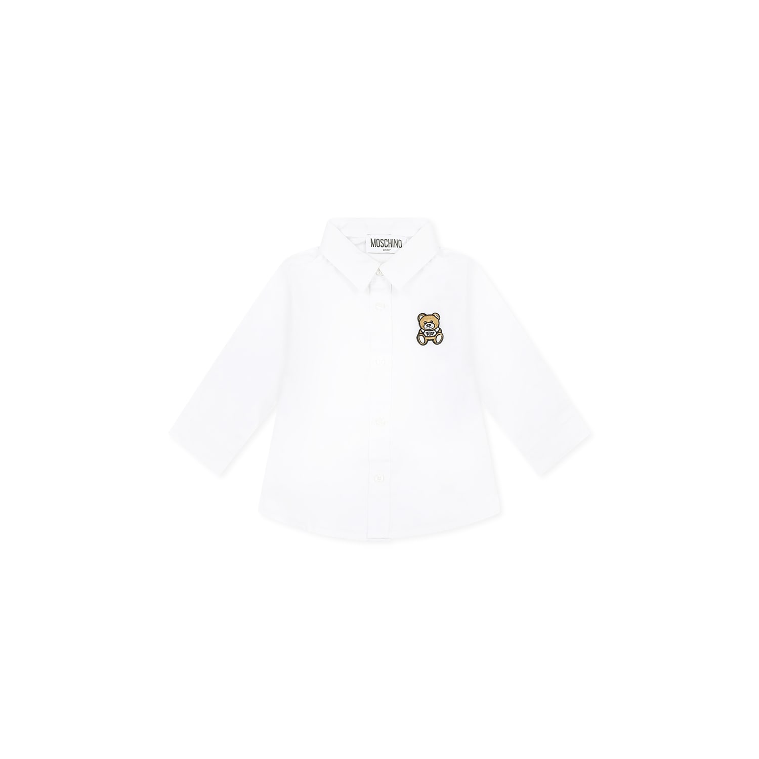 Moschino White Shirt Fro Baby Boy With Teddy Bear In White