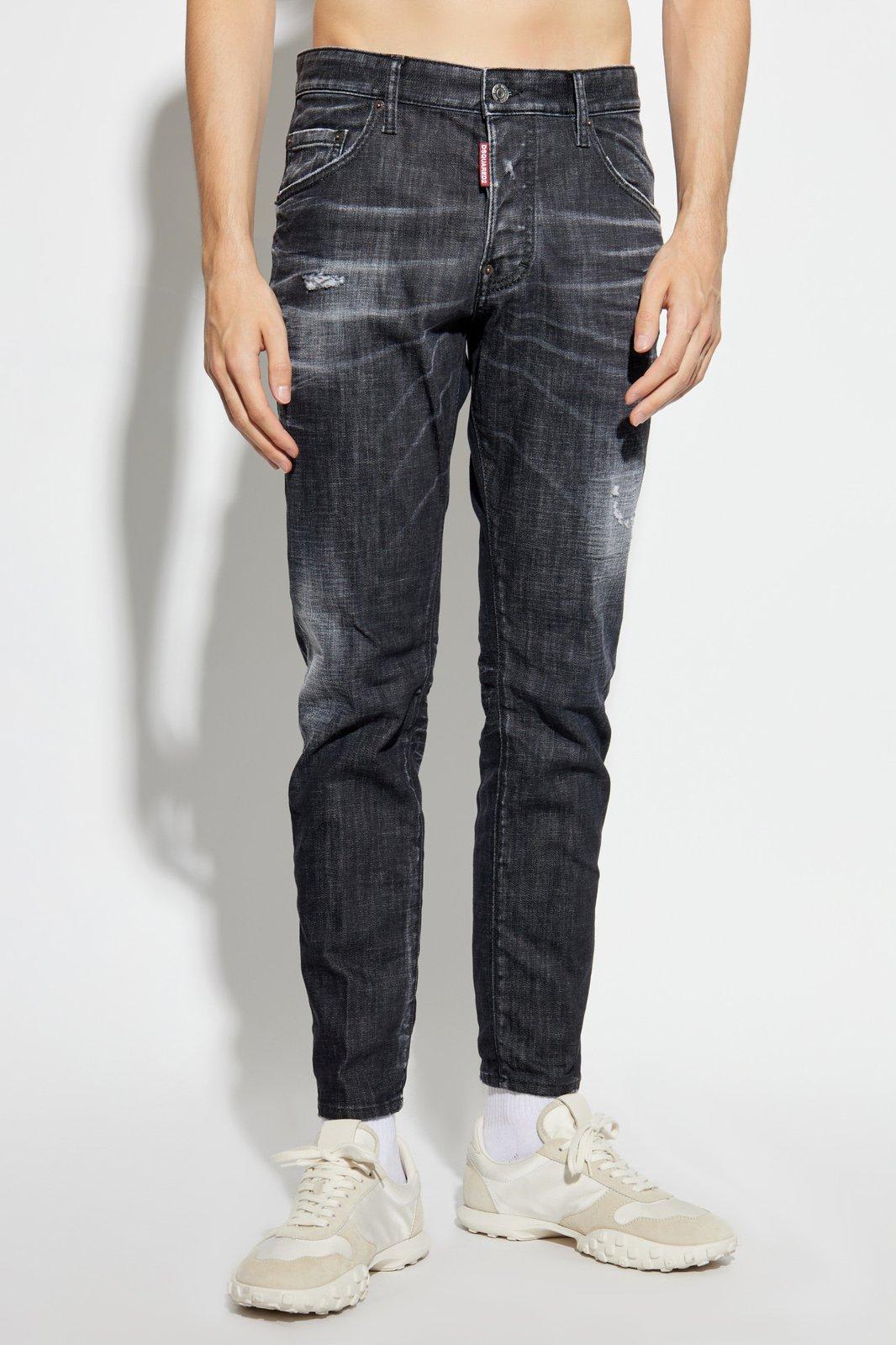 DSQUARED2 SKATER DISTRESSED STARIGHT-LEG JEANS