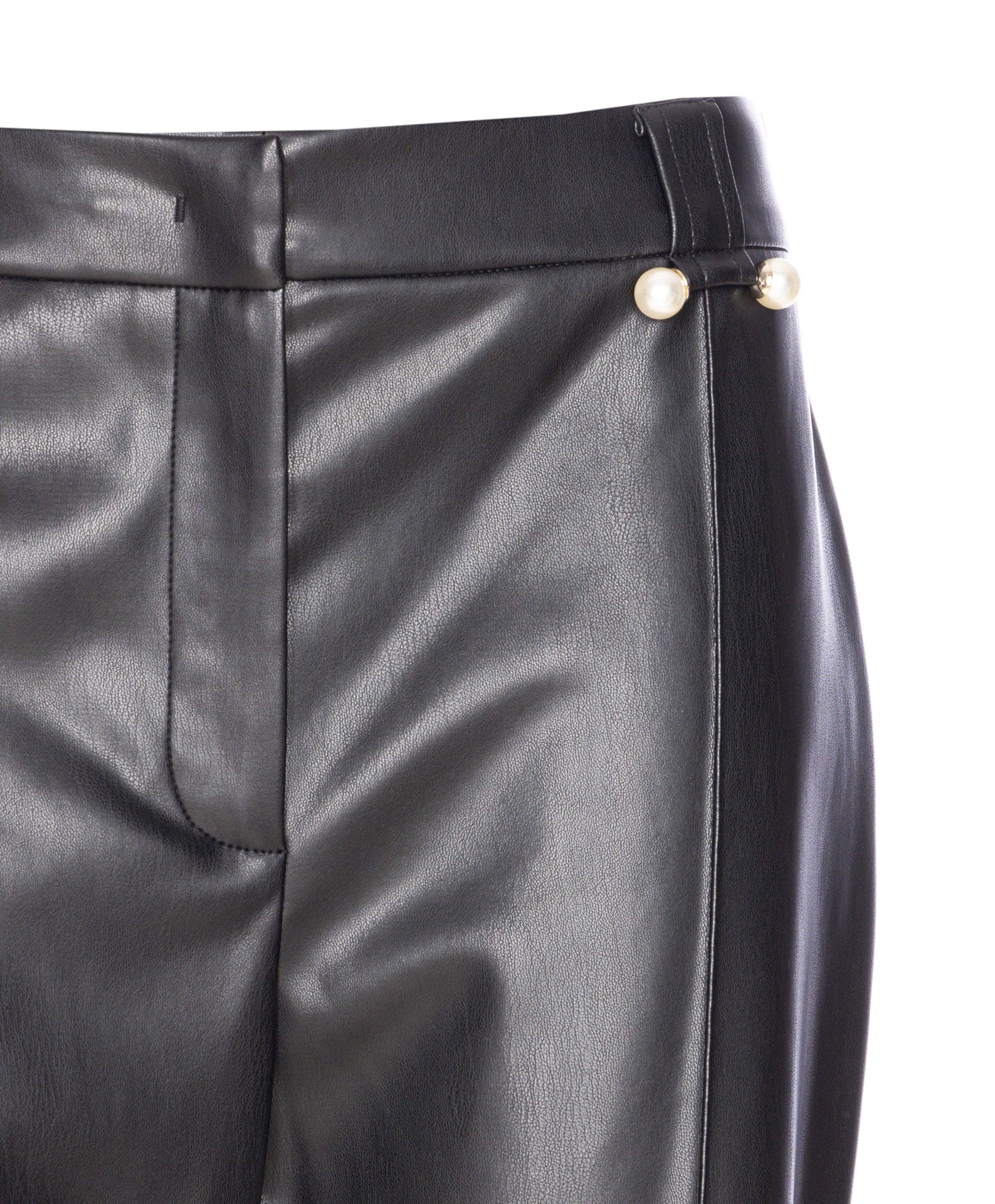 Liu •jo Flare Trousers In Coated Fabric In Black