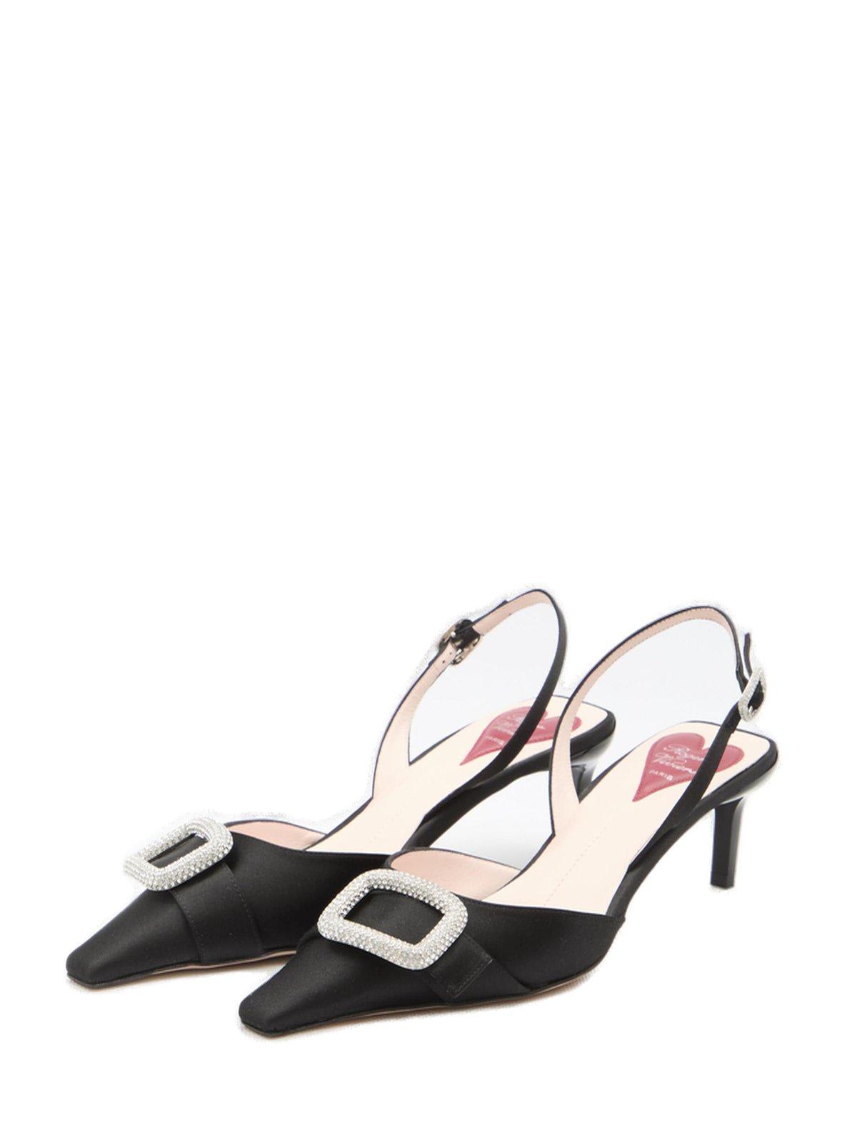 Shop Roger Vivier Viv Canard Slingback Pumps In Black