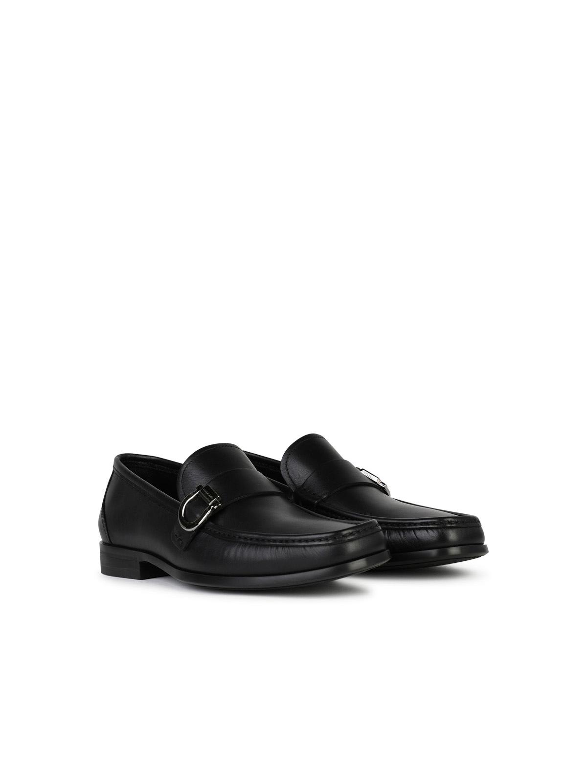 Shop Ferragamo Caspian Black Leather Loafers