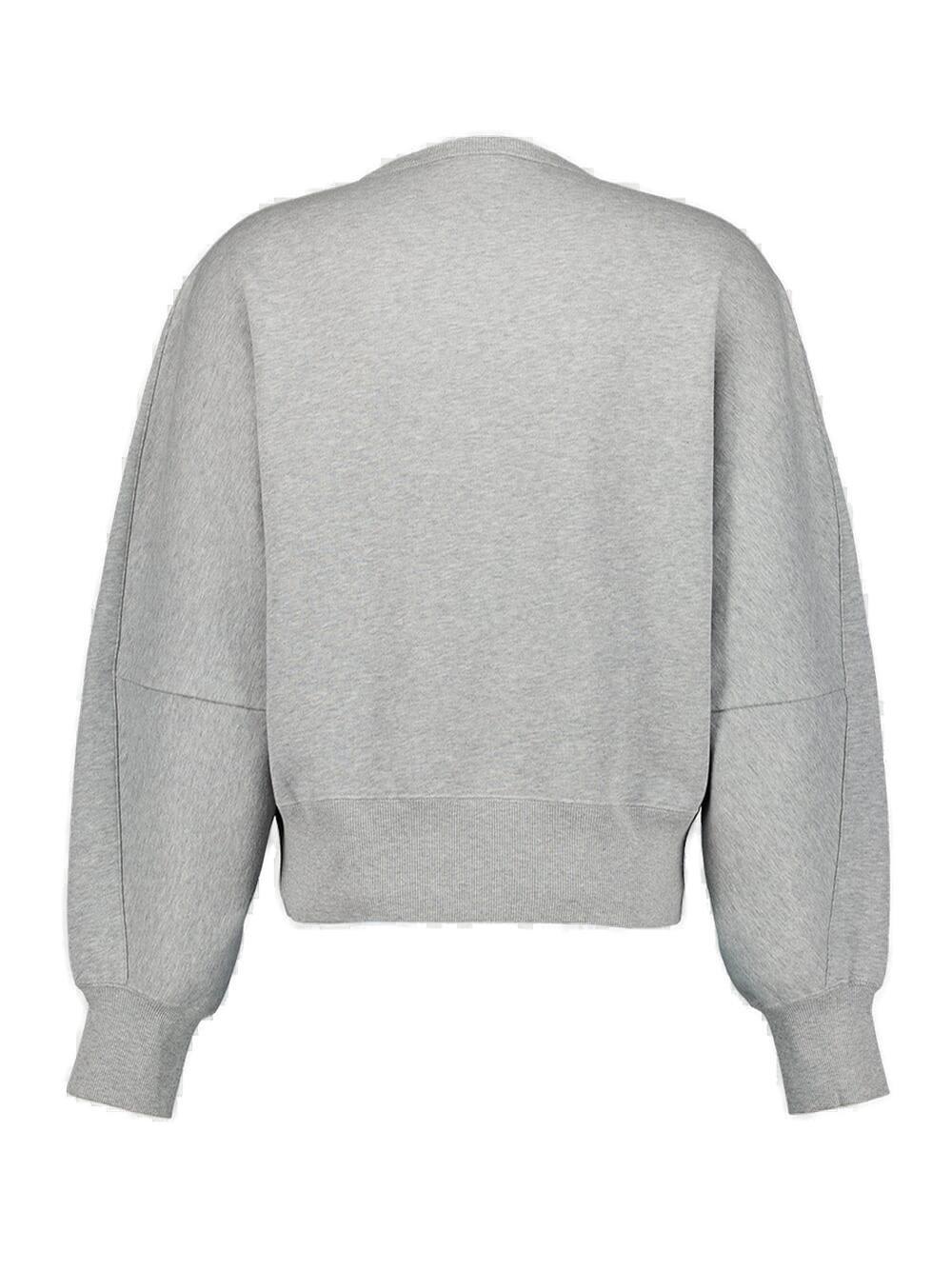 Shop Alexander Mcqueen Logo Embroidered Crewneck Sweatshirt In Grey