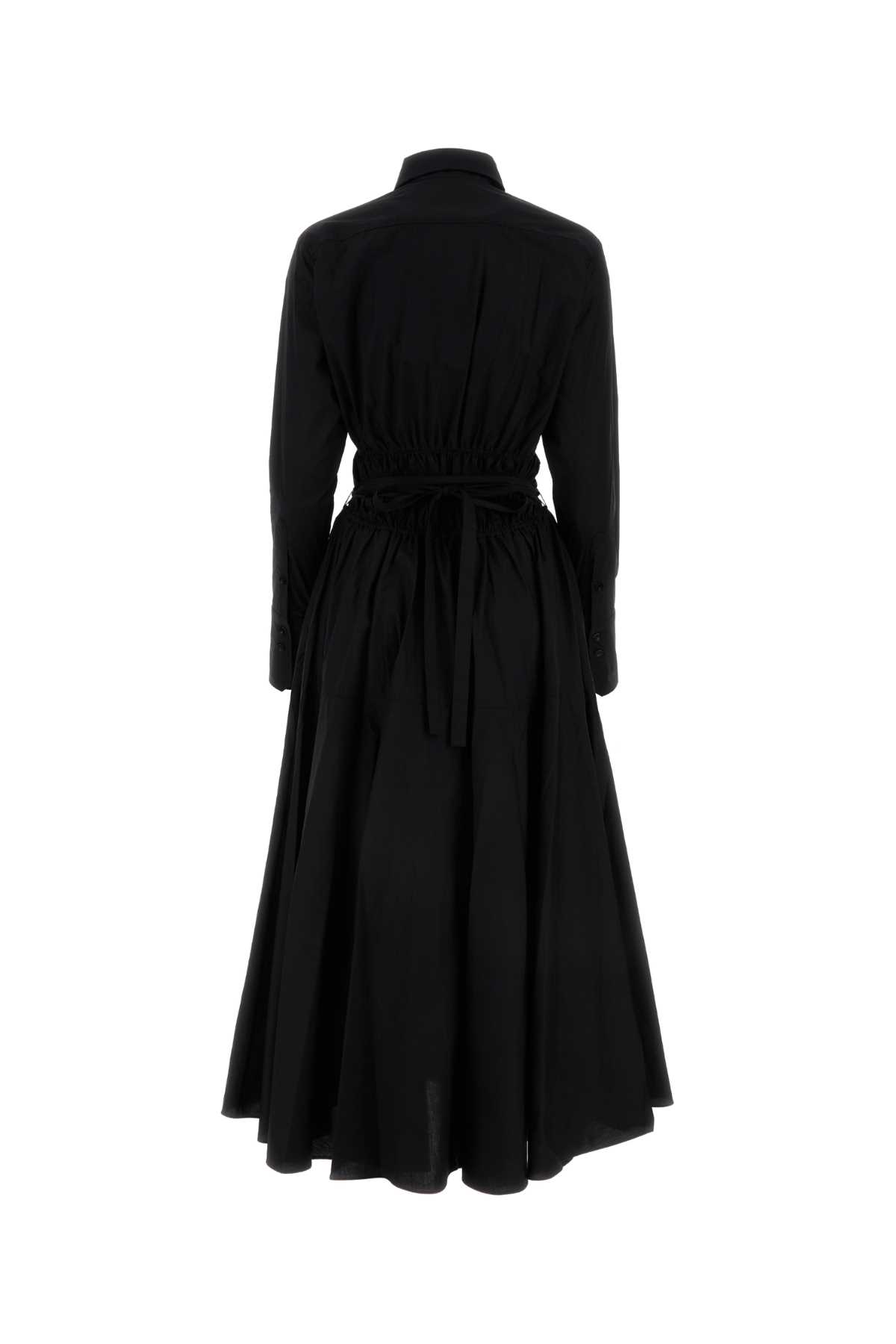 PATOU BLACK POPLIN SHIRT DRESS