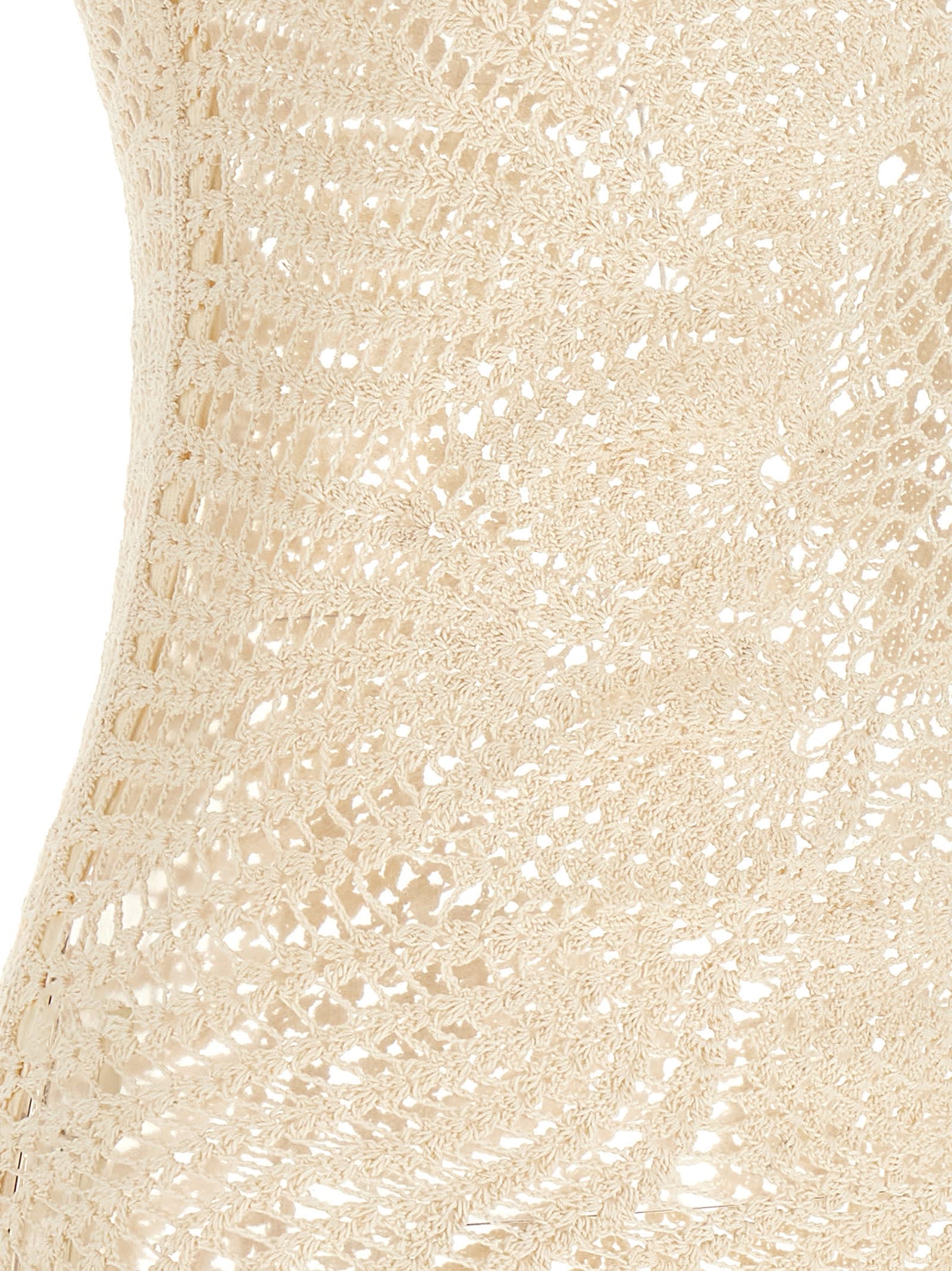 Magda Butrym Mini Crochet Lace Dress With Asymmetric Hem