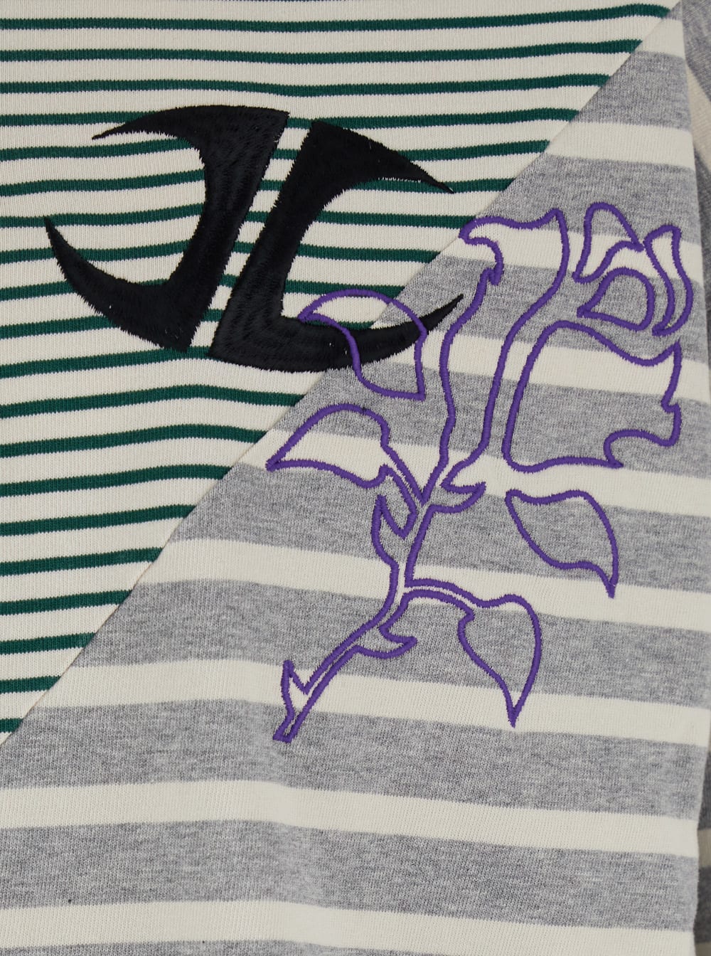 Jordanluca Striped Contrast Collar Polo Shirt In Gray