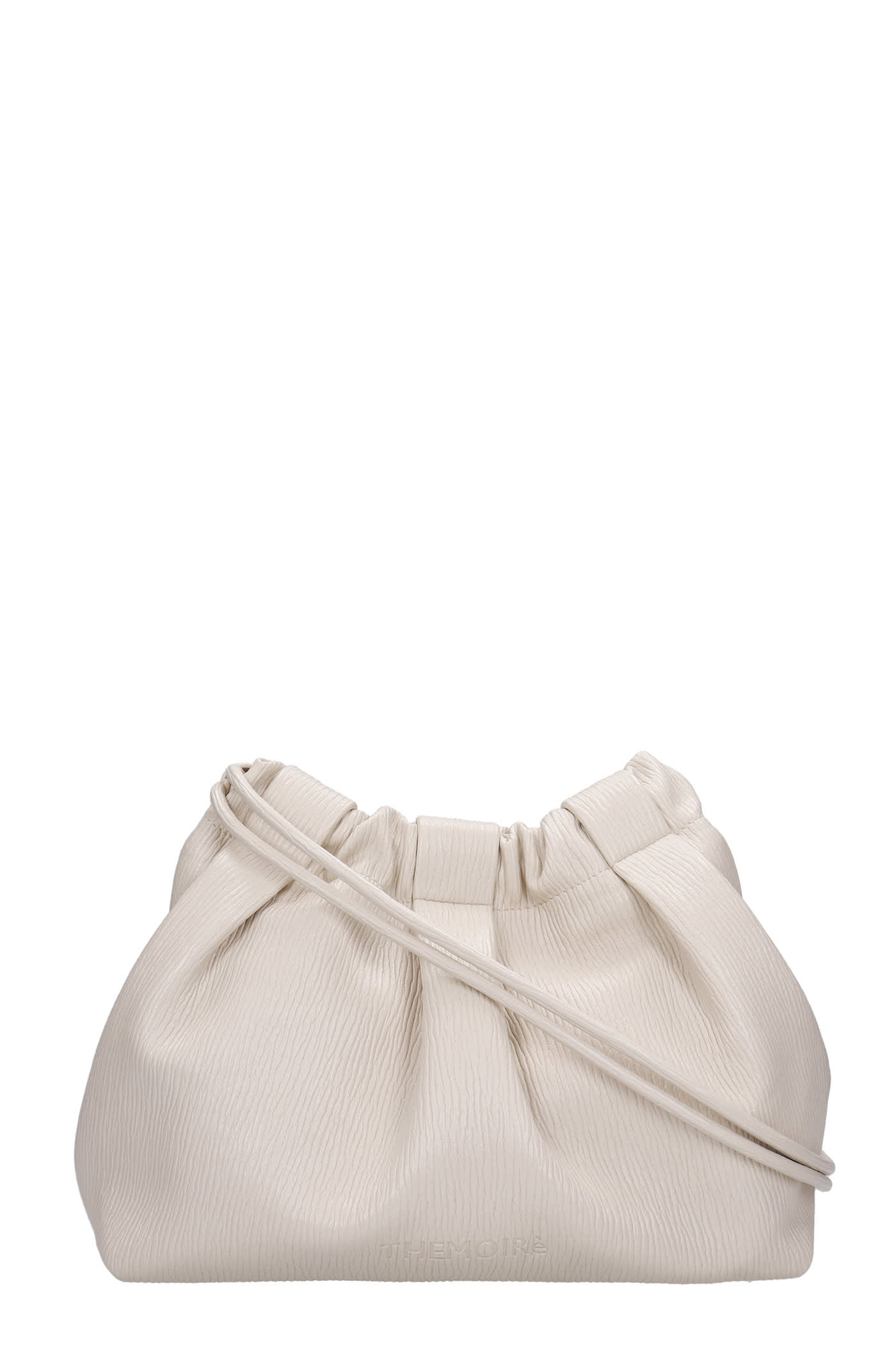 THEMOIRè Thetis Straw Shoulder Bag In Beige Faux Leather