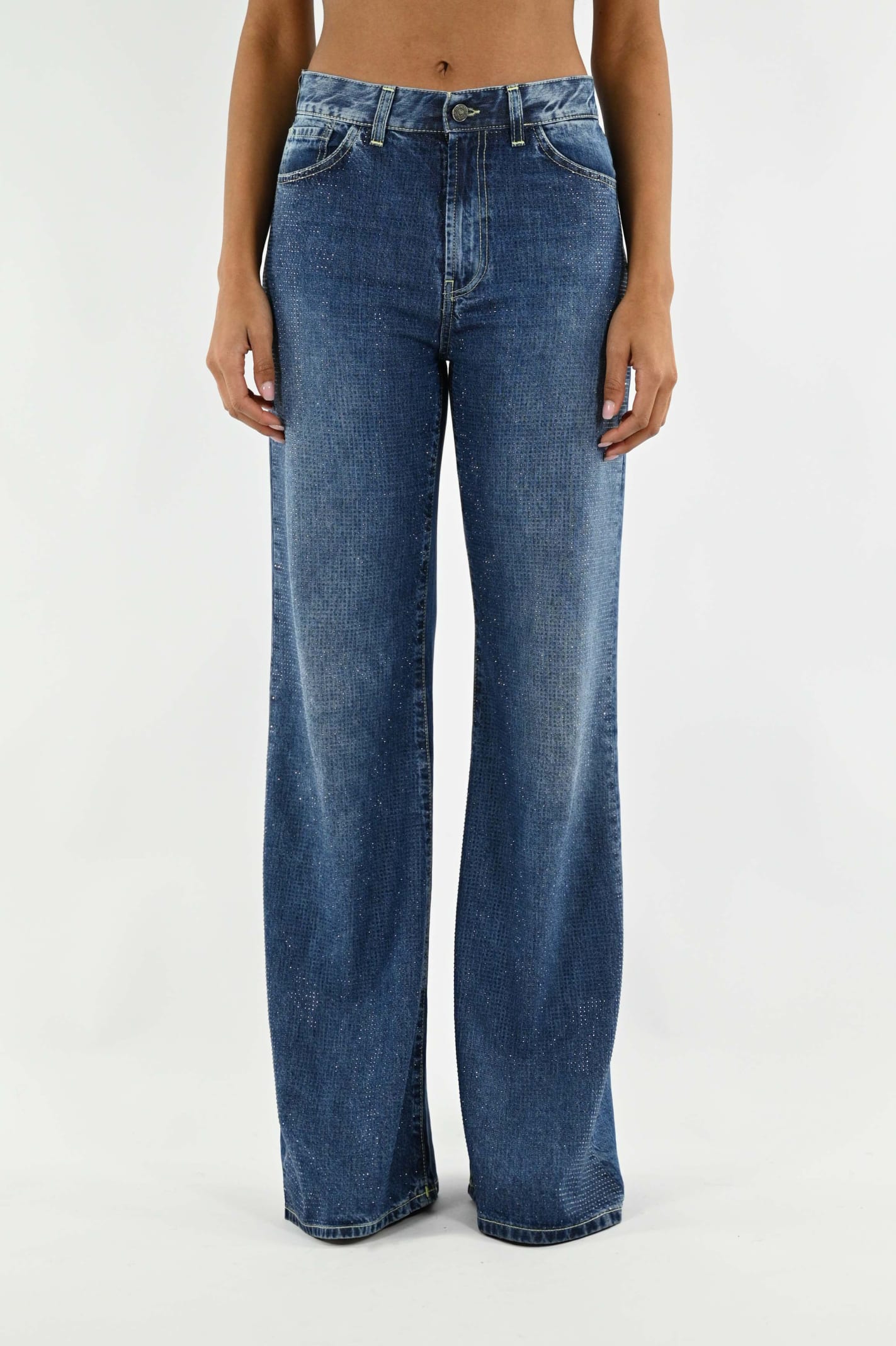 DONDUP WIDE LEG AMBER JEANS IN FIXED DENIM