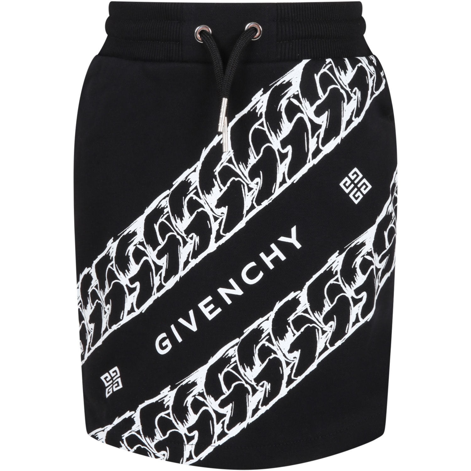 Givenchy Black Skirt For Girl With Logos