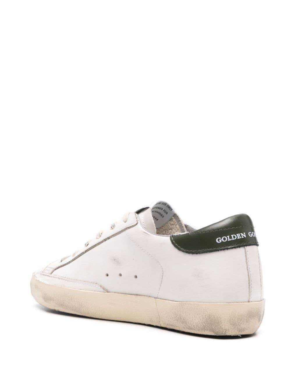 Shop Golden Goose Super Star Leather Upper Star And Heel Metal Lettering In White Light Pink Dark Green