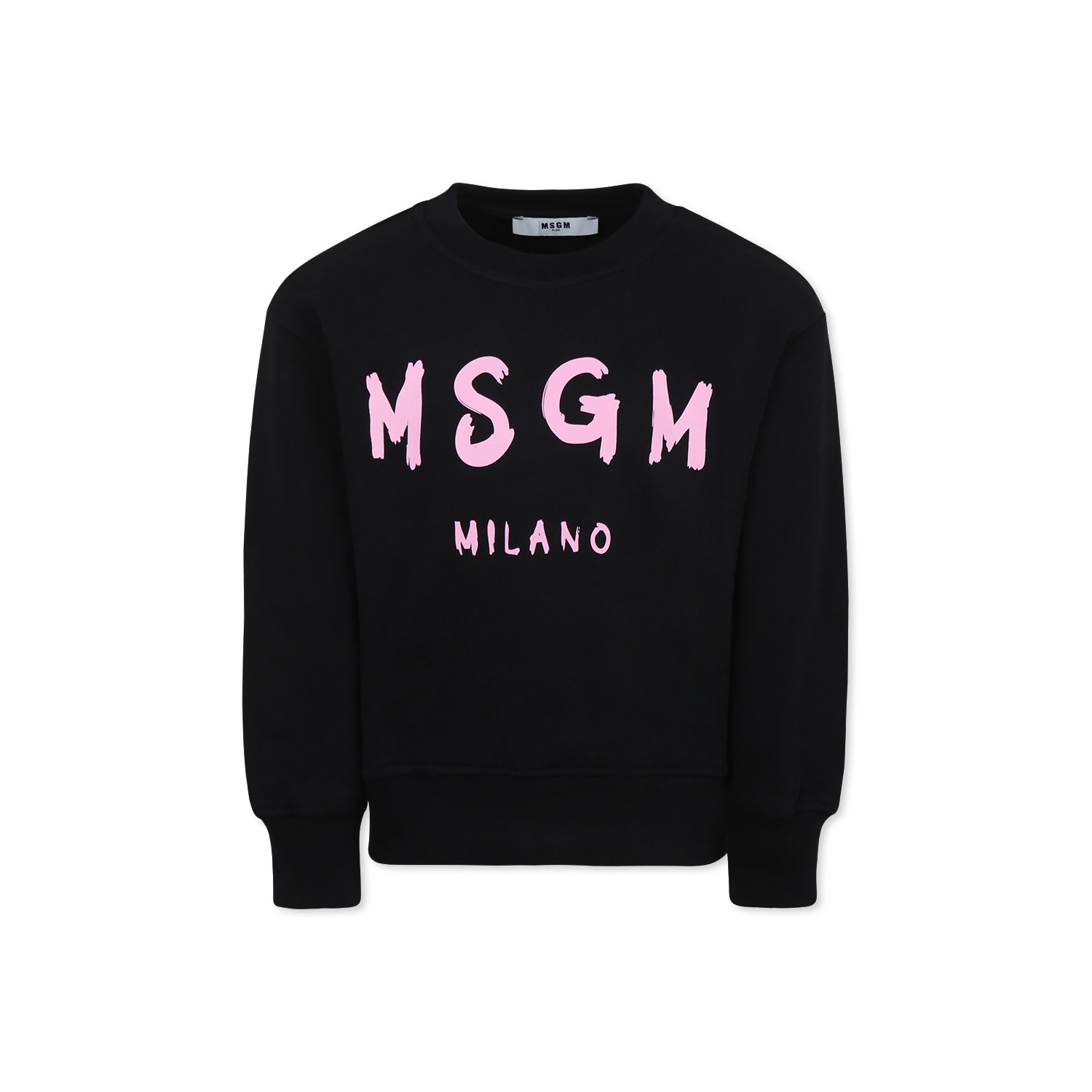Shop Msgm Black Sweatshirt For Girl With Logo