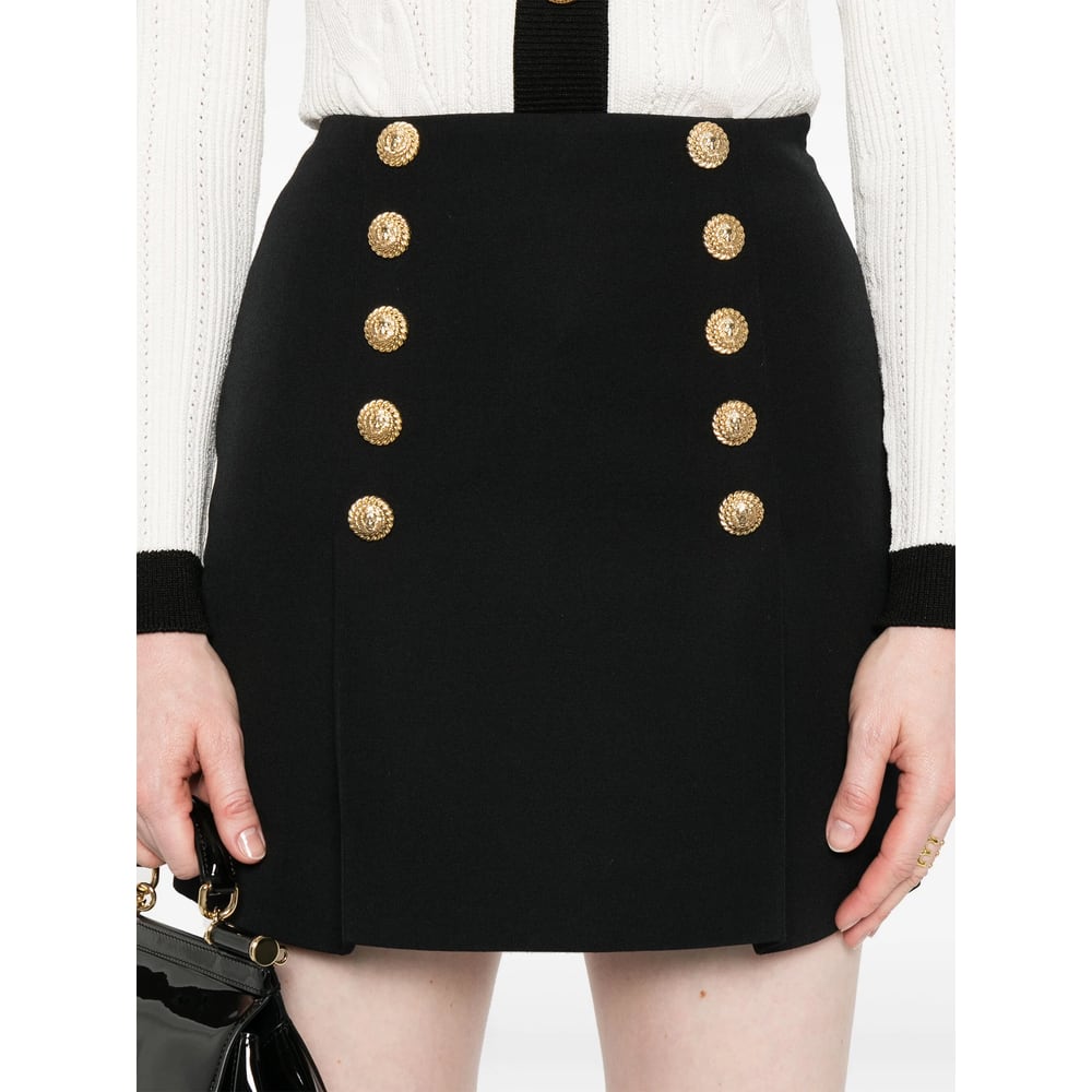 Balmain Virgin Wool Skirt In Black
