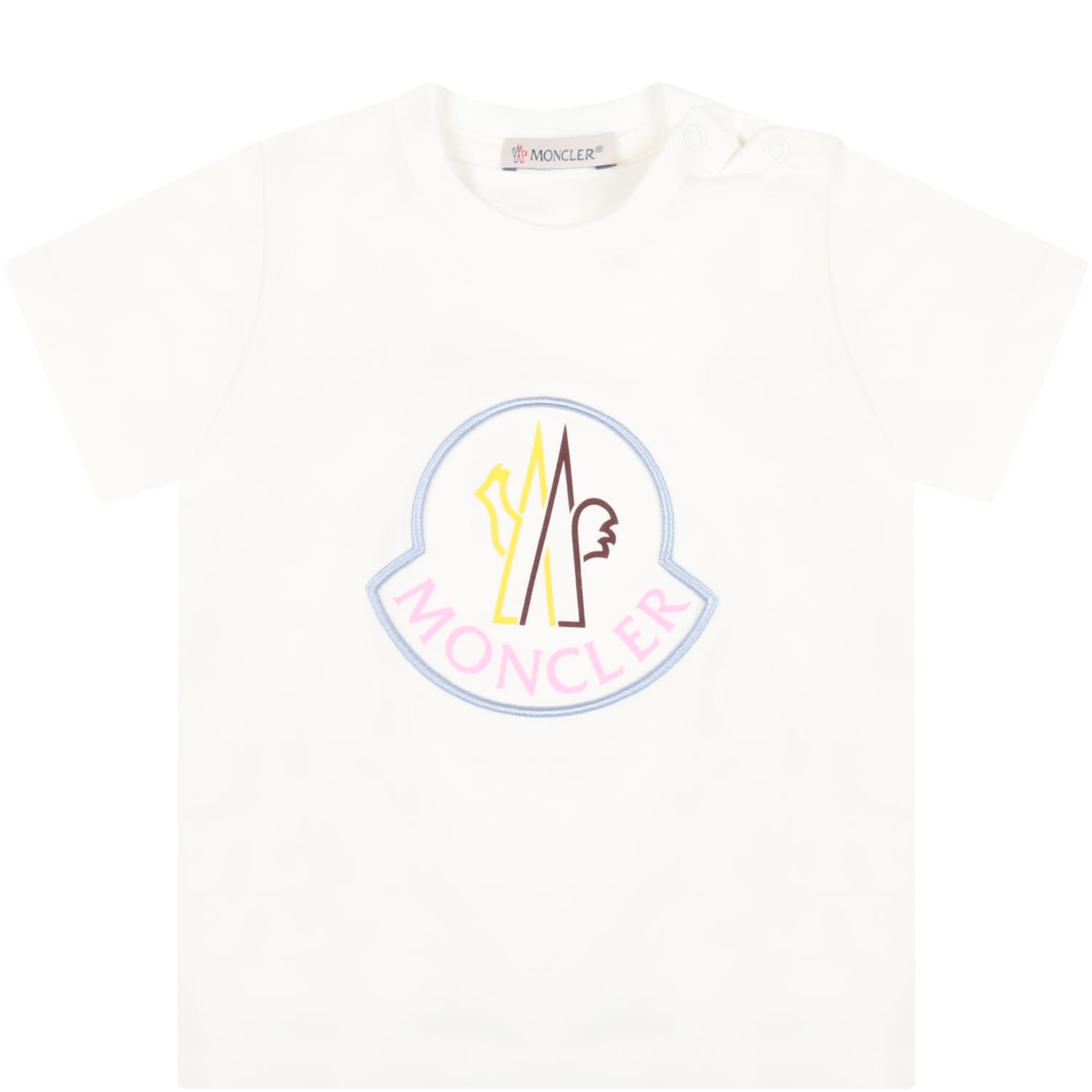Moncler White T-shirt For Baby Girl With Logo