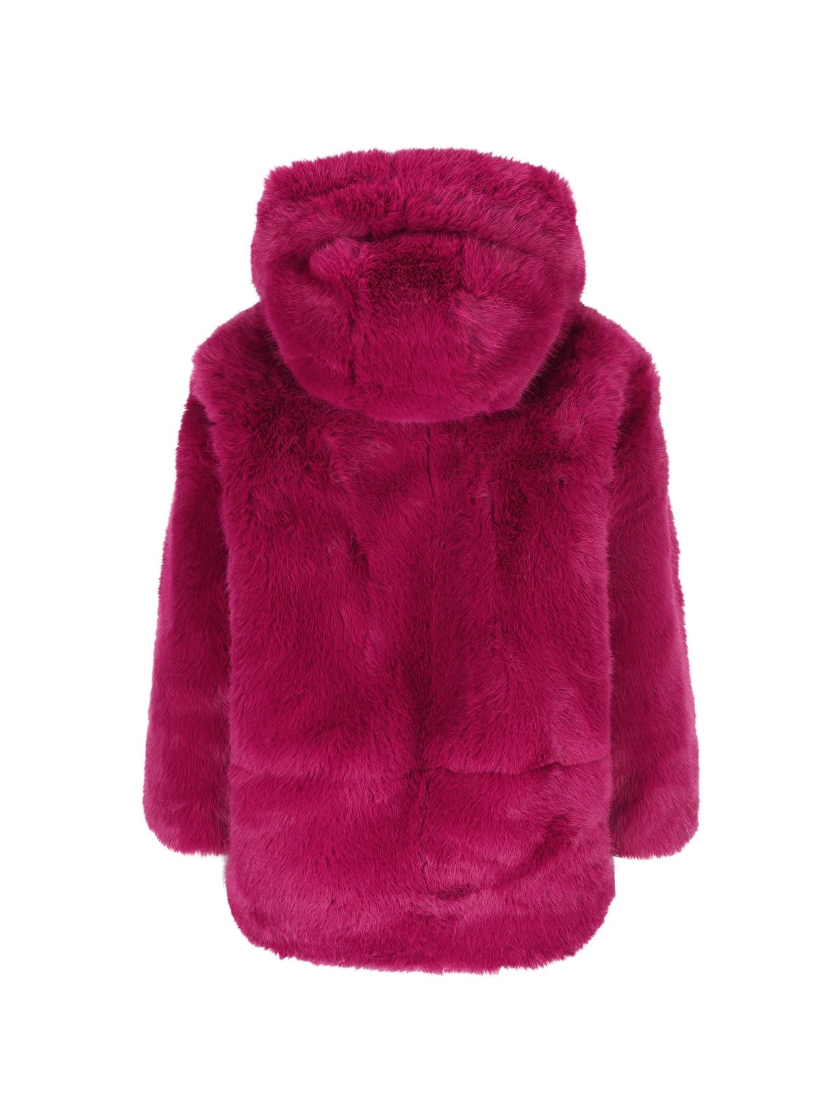 Shop Moose Knuckles Faux Fur Hooded Coat In Plum