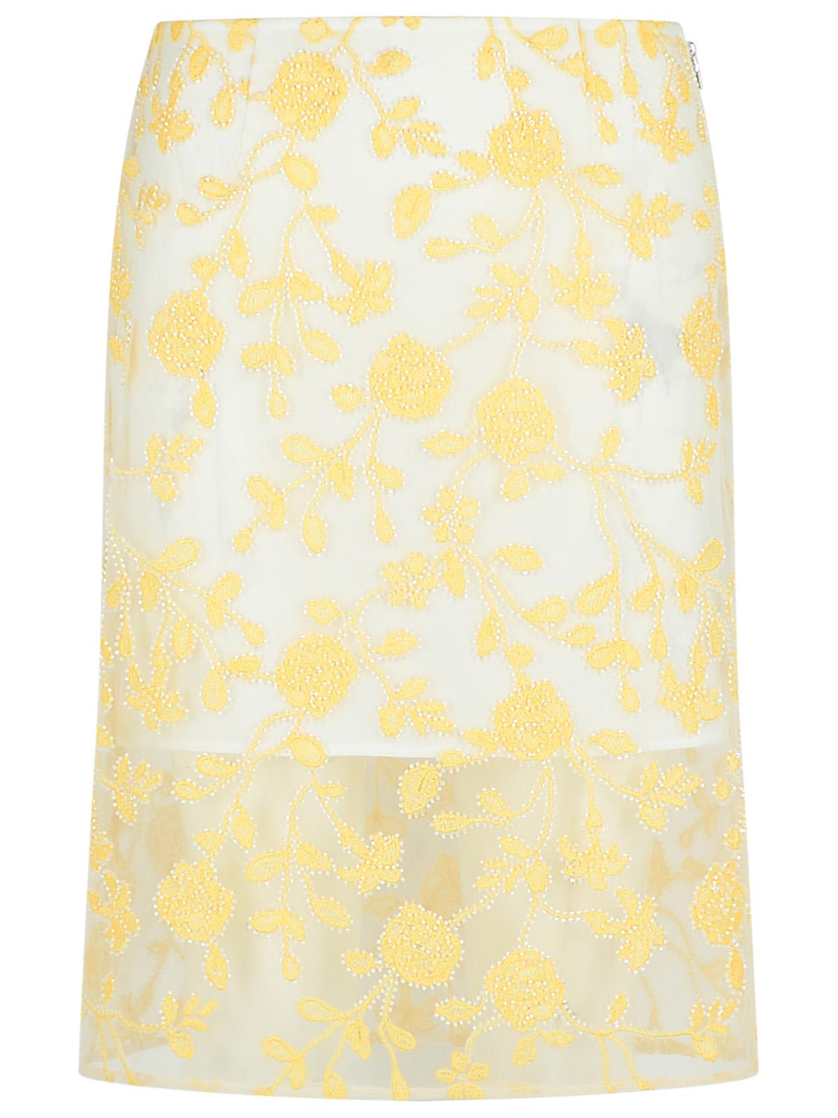 pencil Flower Yellow Polyester Skirt