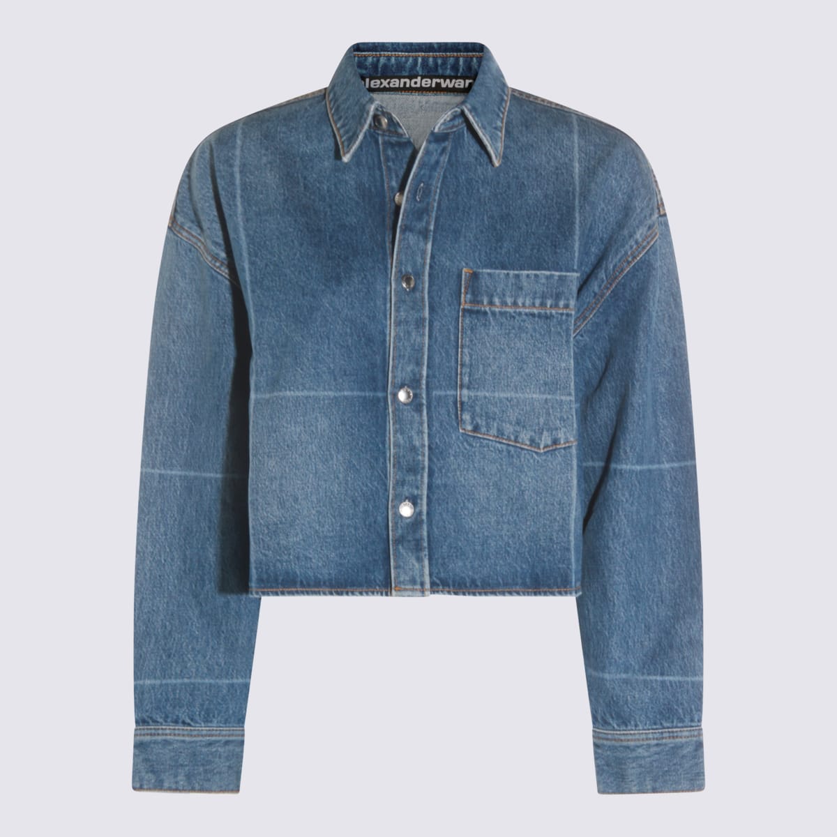 Alexander Wang Blue Cotton Denim Shirt In Multi