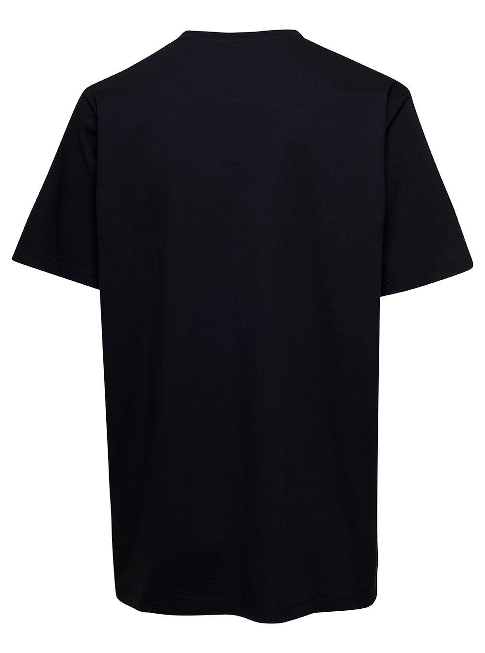 Shop Balmain Logo Flock Crewneck T-shirt In Black
