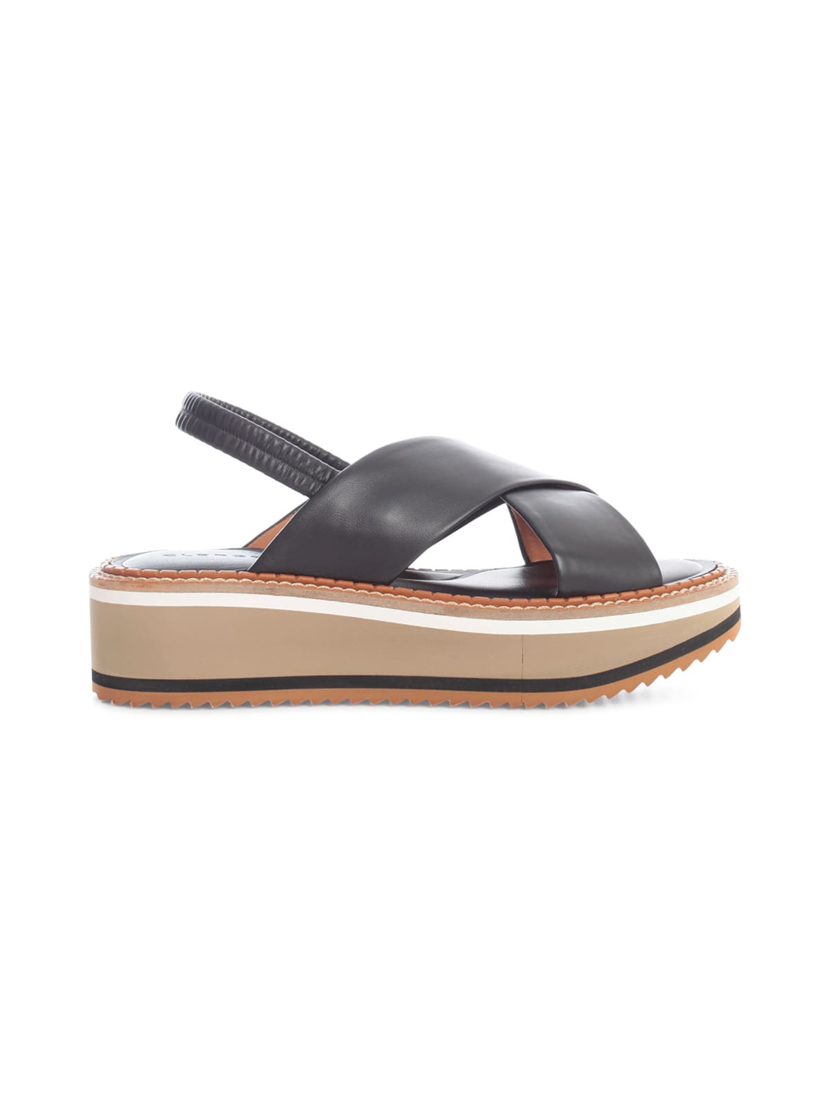 Clergerie Low Sandal W/high Sole And Two Strap