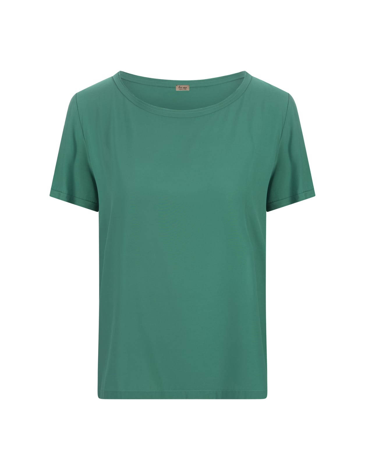 Her Shirt Green Opaque Silk T-shirt