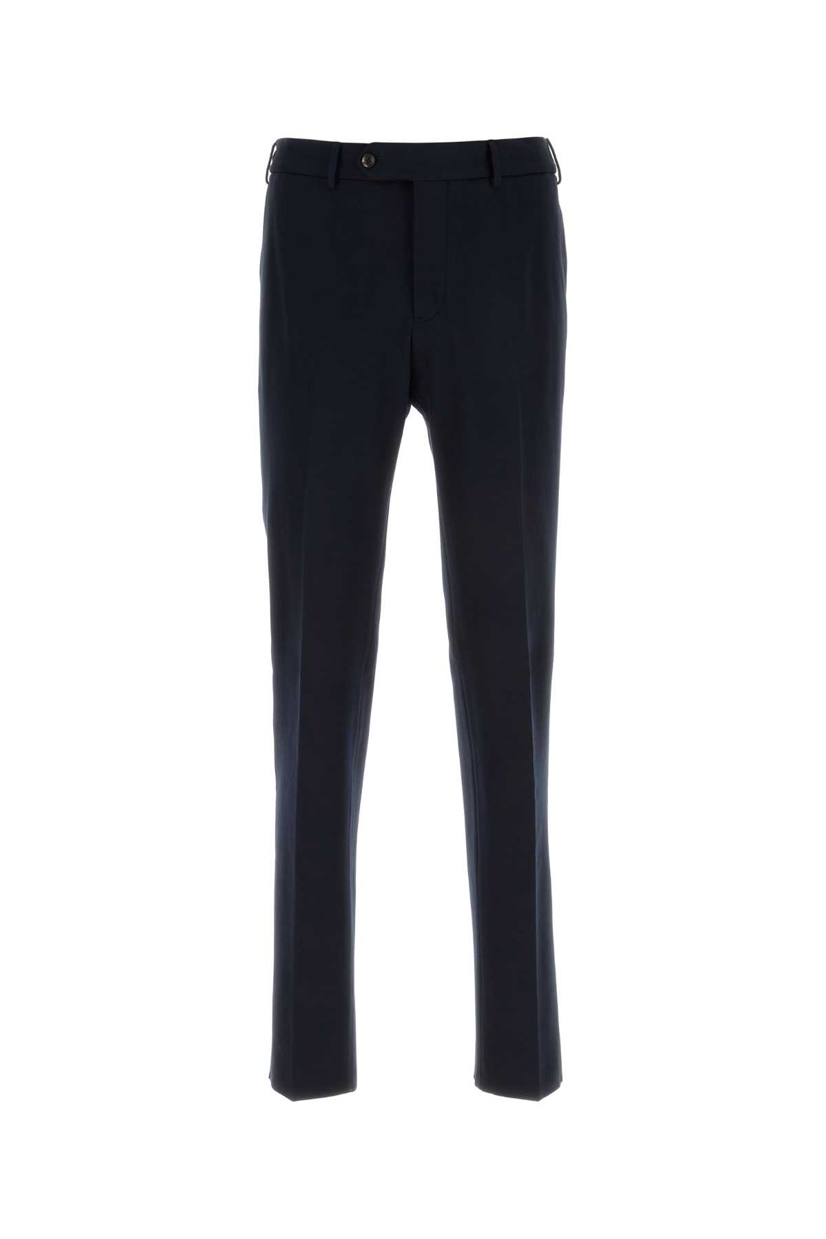 Pt Torino Midnight Blue Stretch Viscose Blend Pant In Black