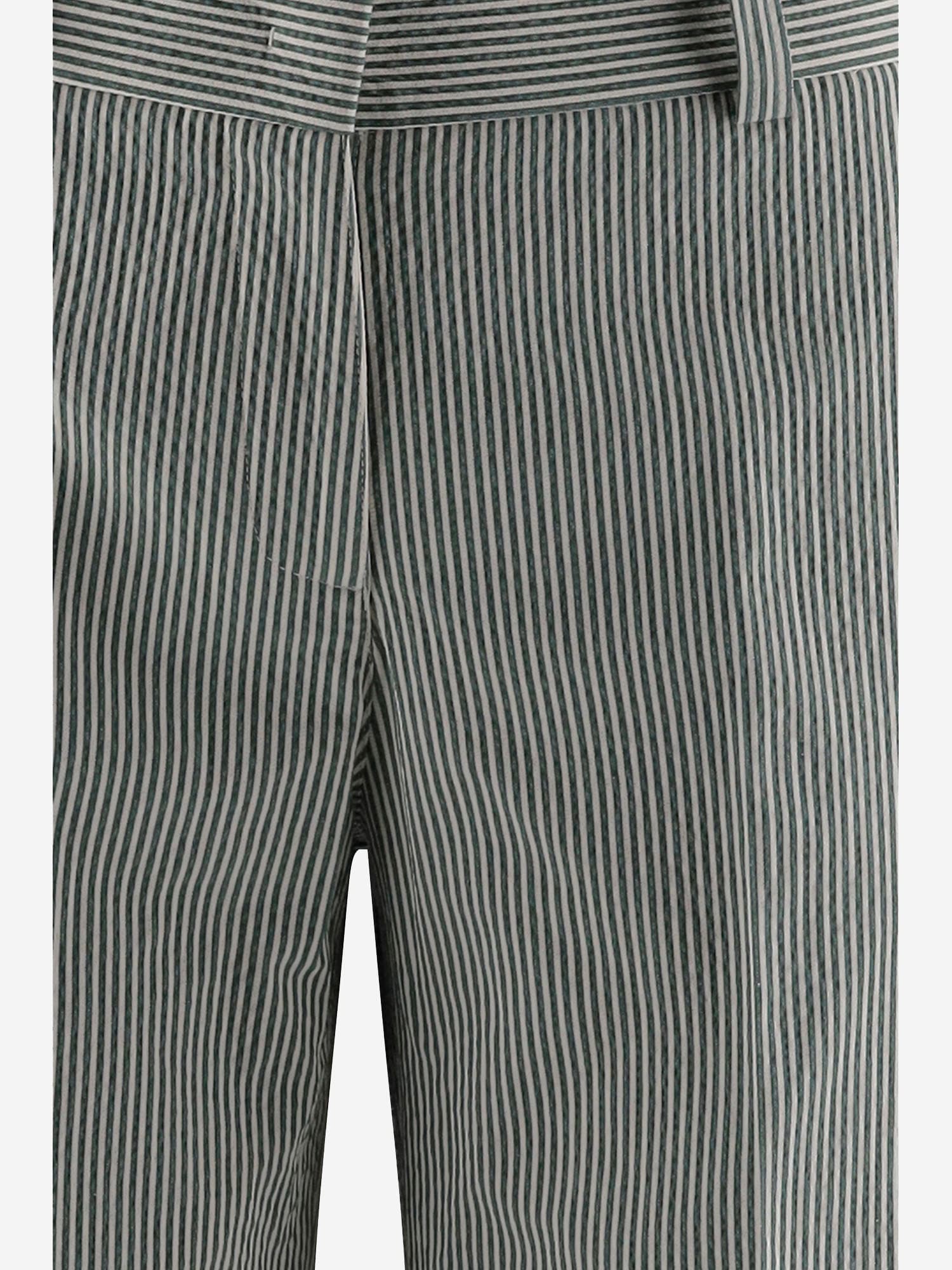 QL2 COTTON BLEND PANTS WITH STRIPED PATTERN