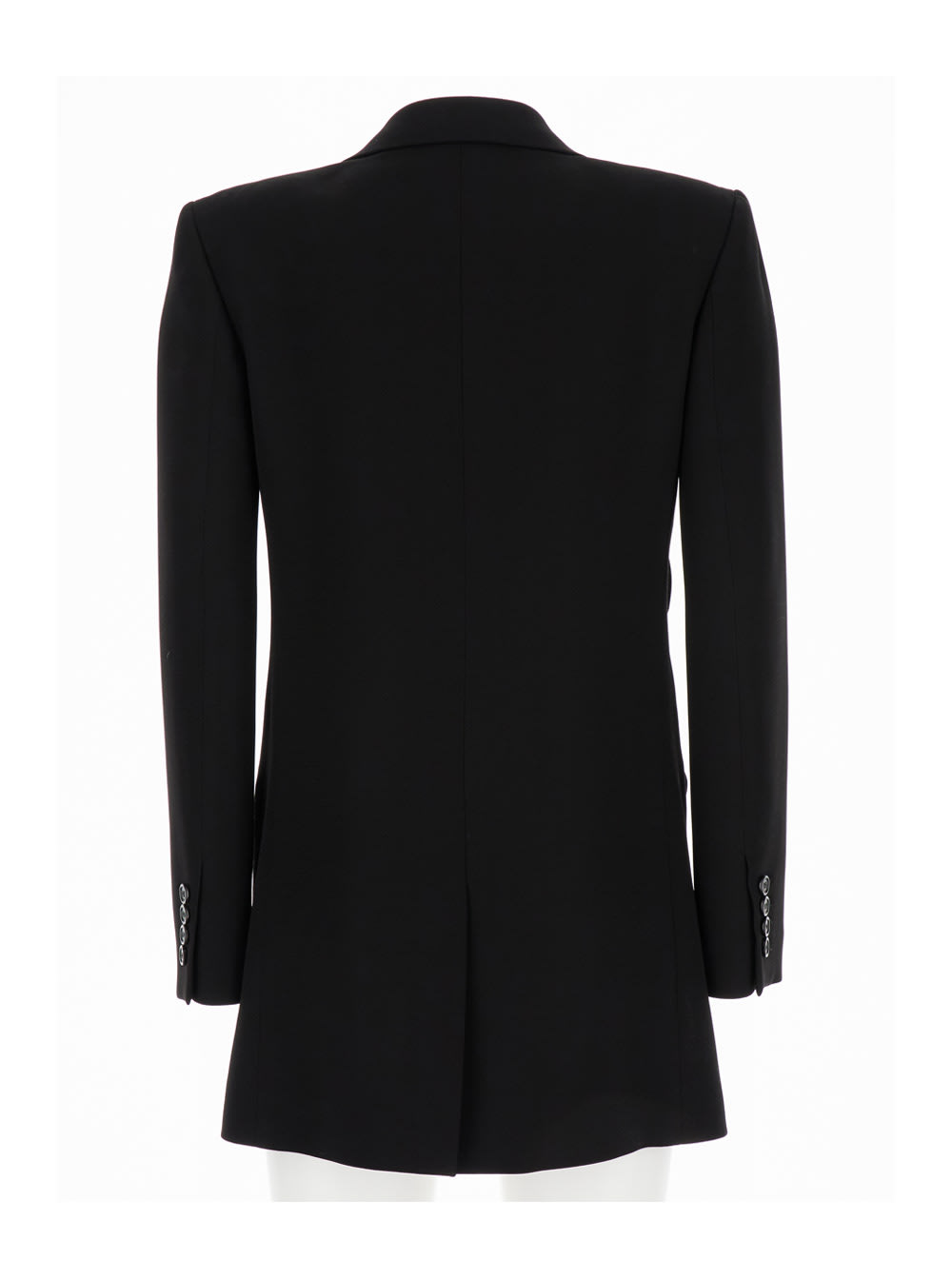 Shop Saint Laurent Black Crèpe Single-breasted Blazer In Viscose Woman