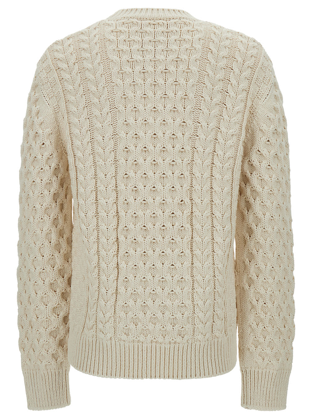 Shop Givenchy Oversized Ivory Sweater With 4g Logo In Cotton Blend Man In Beige