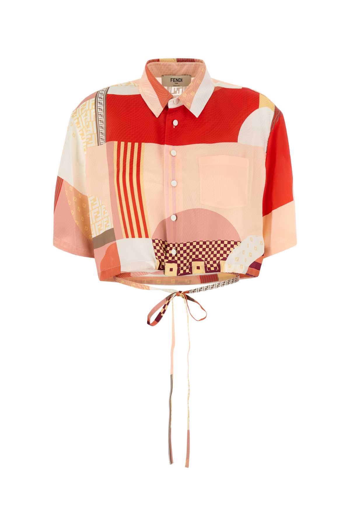 Fendi Camicia In Seta Stampata Donna In Multi