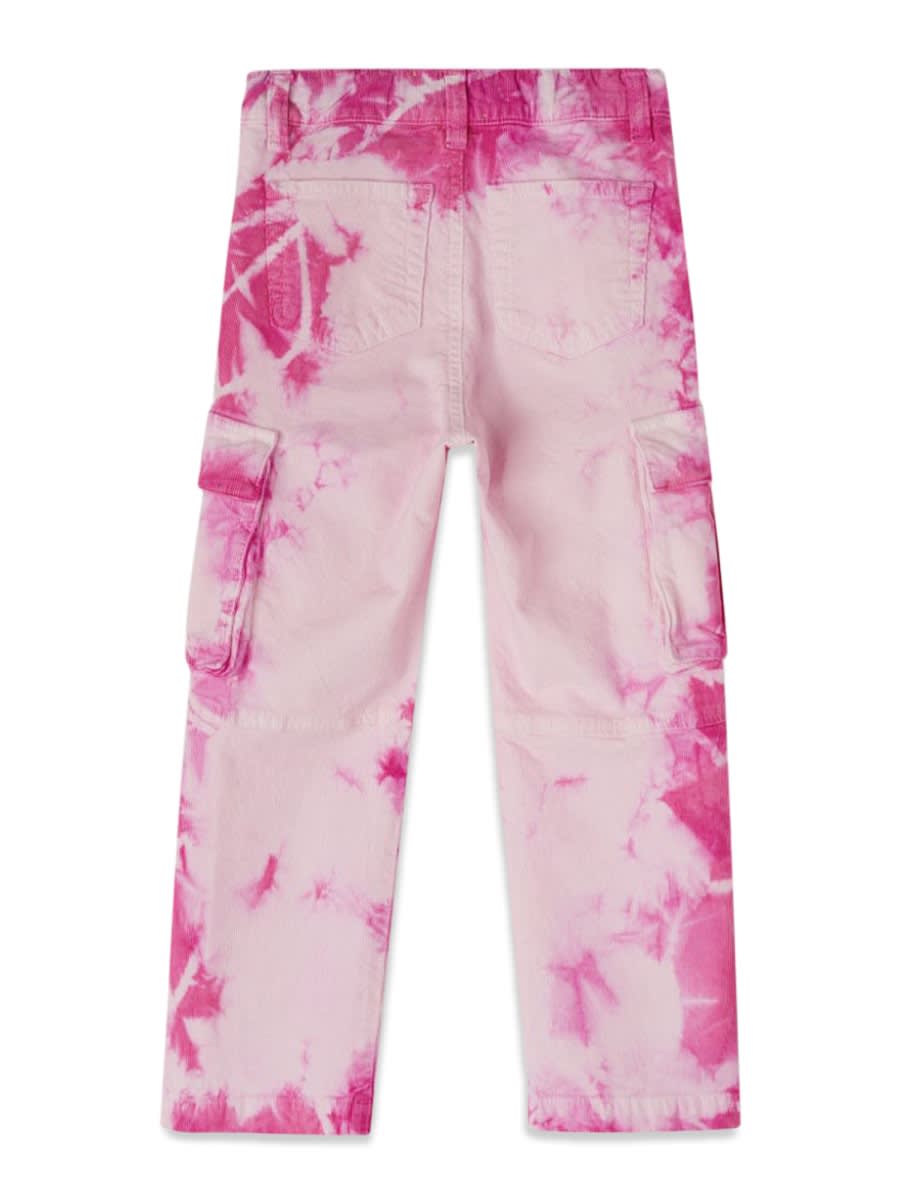 Shop Off-white Velvet Tie Dye Cargo Pants In Pink