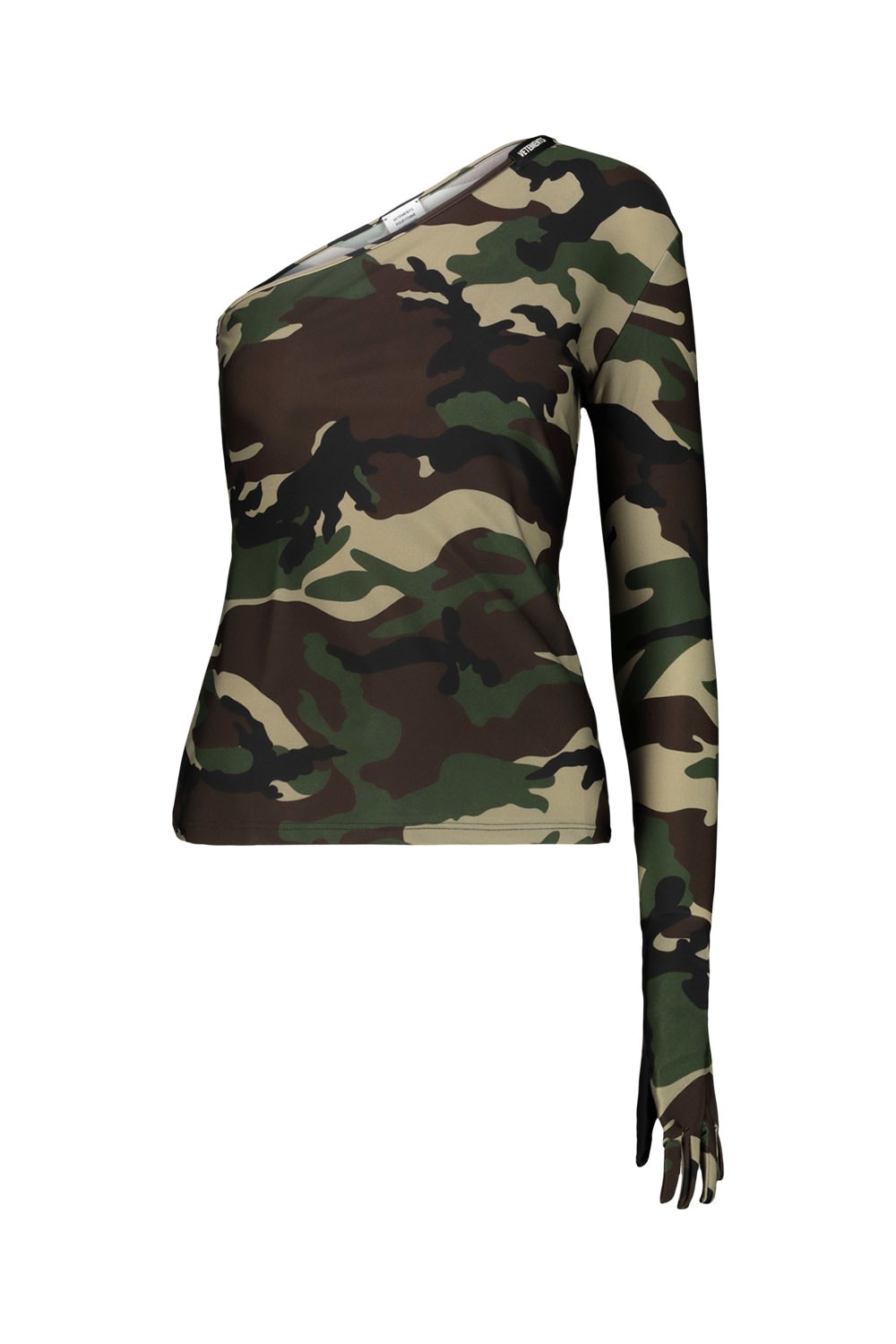Shop Vetements Off The Shoulder Top In Camouflage