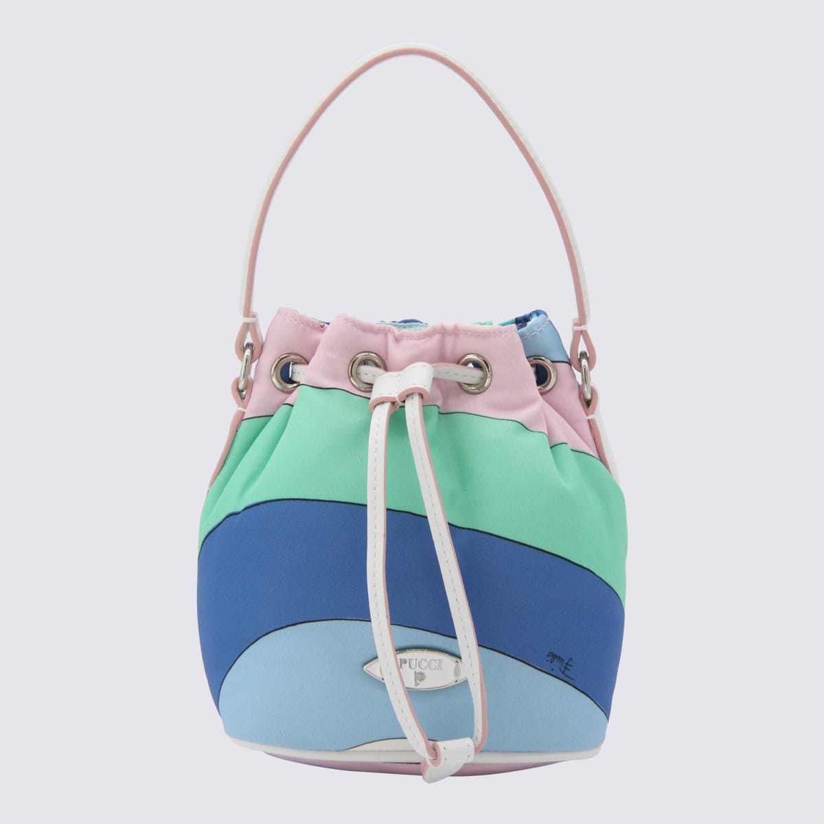 Shop Pucci Multicolor Yummy Bucket Bag In Blue