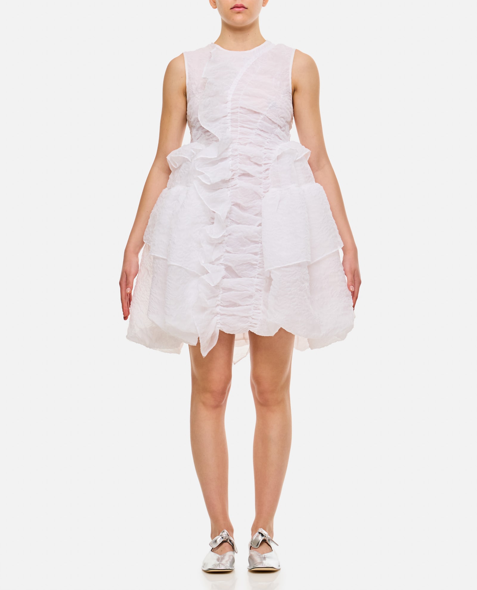 Shop Cecilie Bahnsen Giselle Short Dress In White
