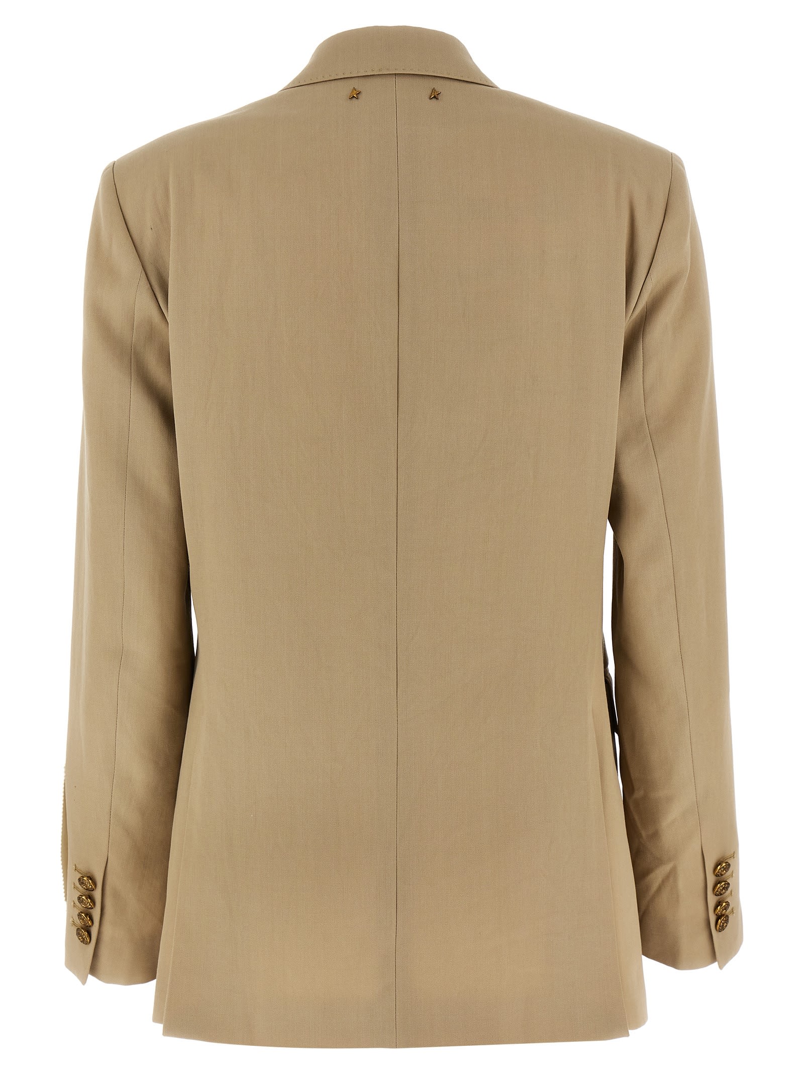 Golden Goose Double-breasted Blazer Heraldic Buttons In Gold