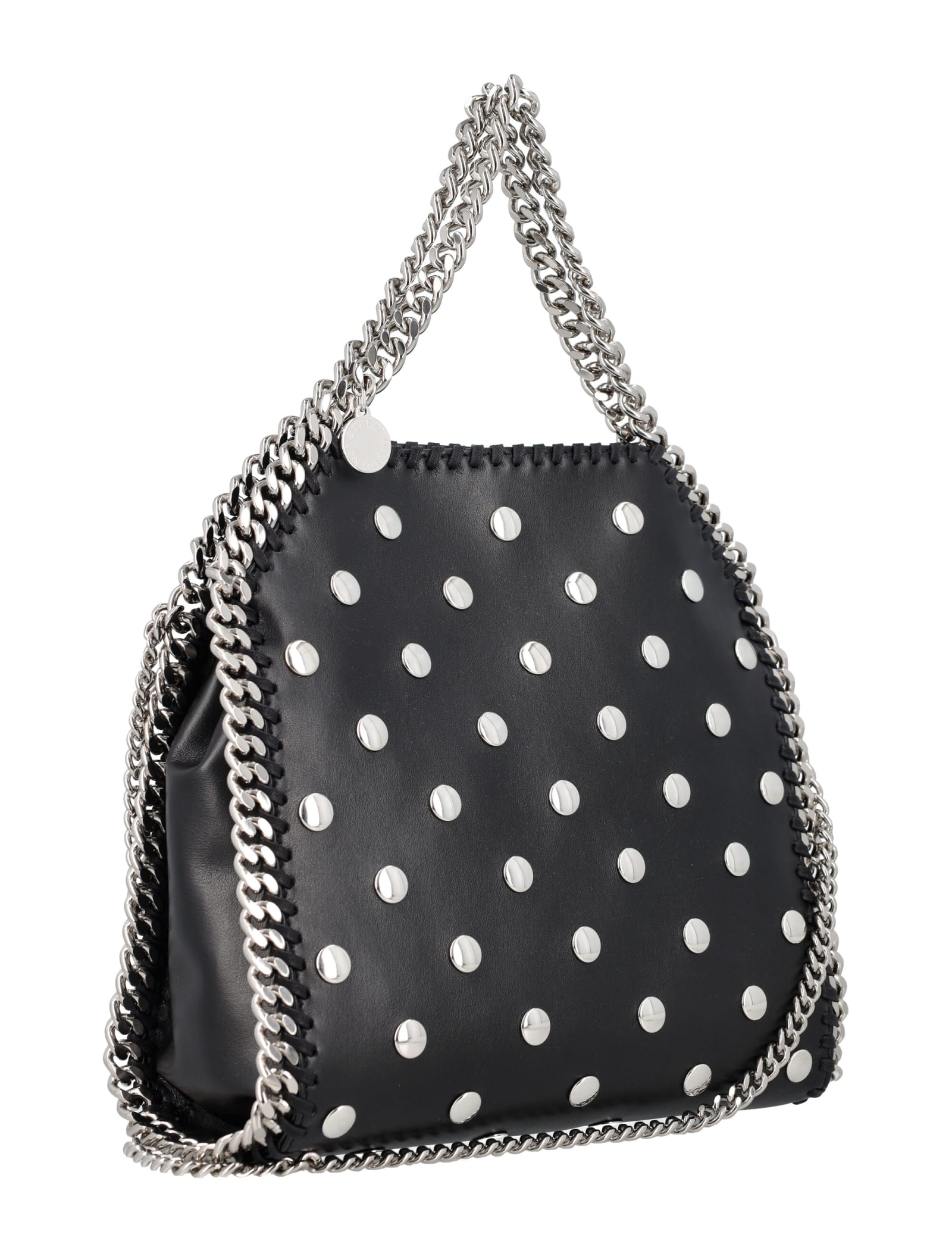 Shop Stella Mccartney Falabella Studded Mini Tote In Black